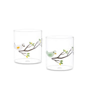 Lieve Set 2 Bicchieri Uccellini - Borosilicato, Ø8x9 cm