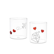 Lieve Set 2 Bicchieri Amore - Borosilicato, Ø8x9 cm