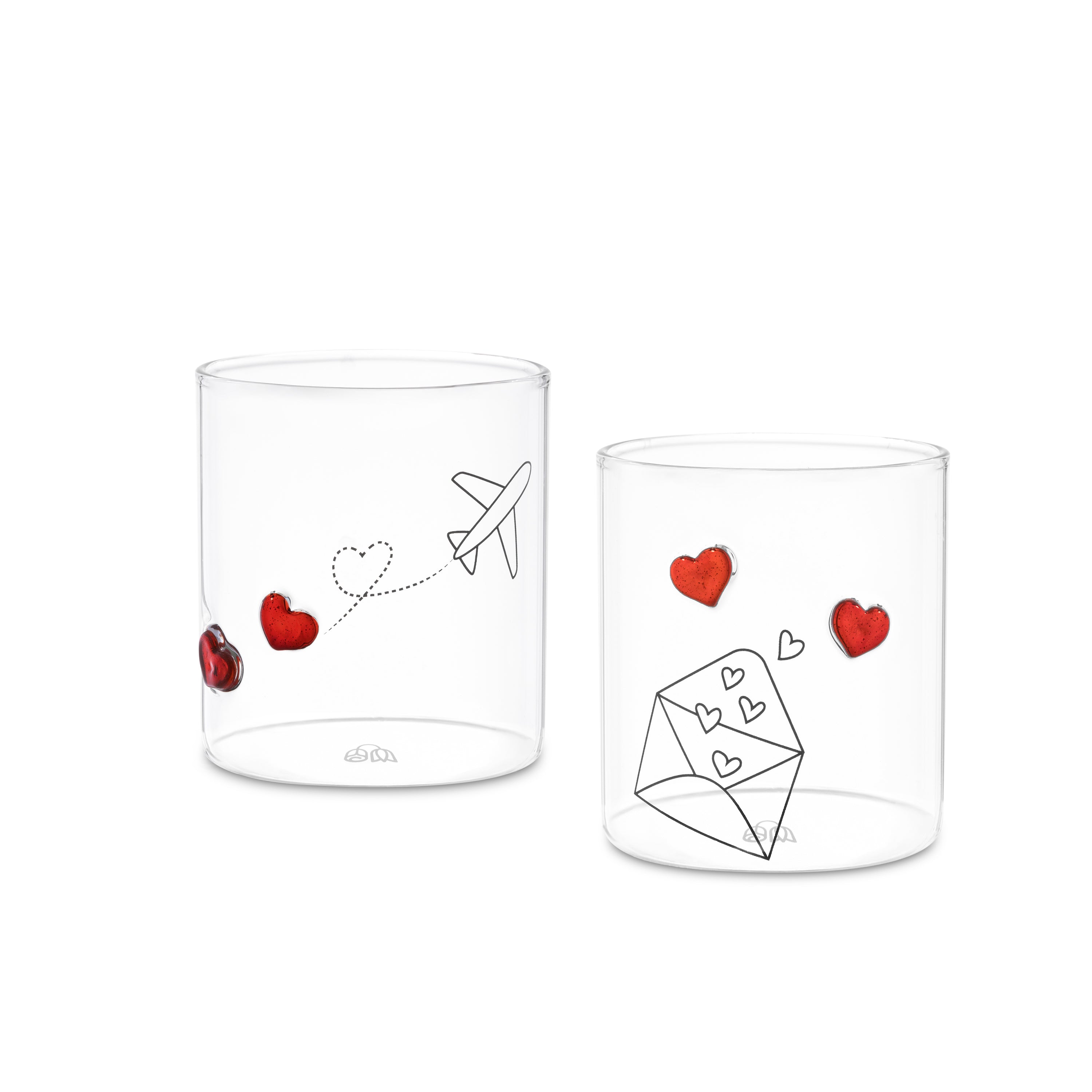 Lieve Set 2 Bicchieri Amore - Borosilicato, Ø8x9 cm
