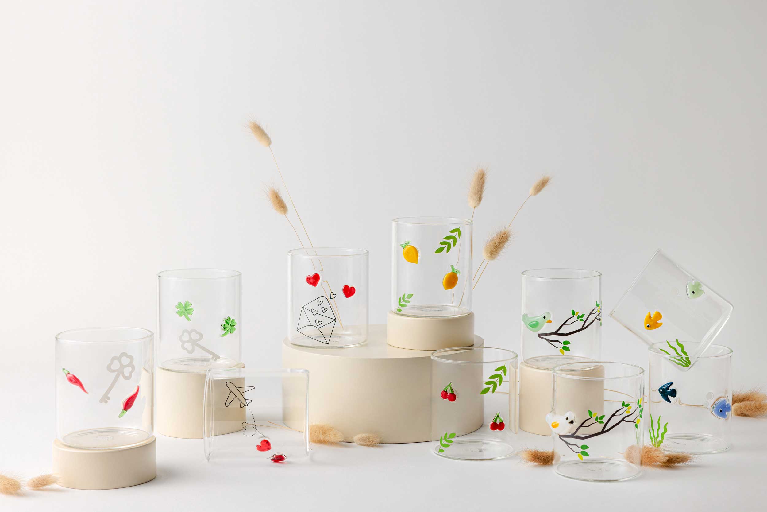Lieve Set 2 Bicchieri Frutta - Borosilicato, Ø8x9 cm