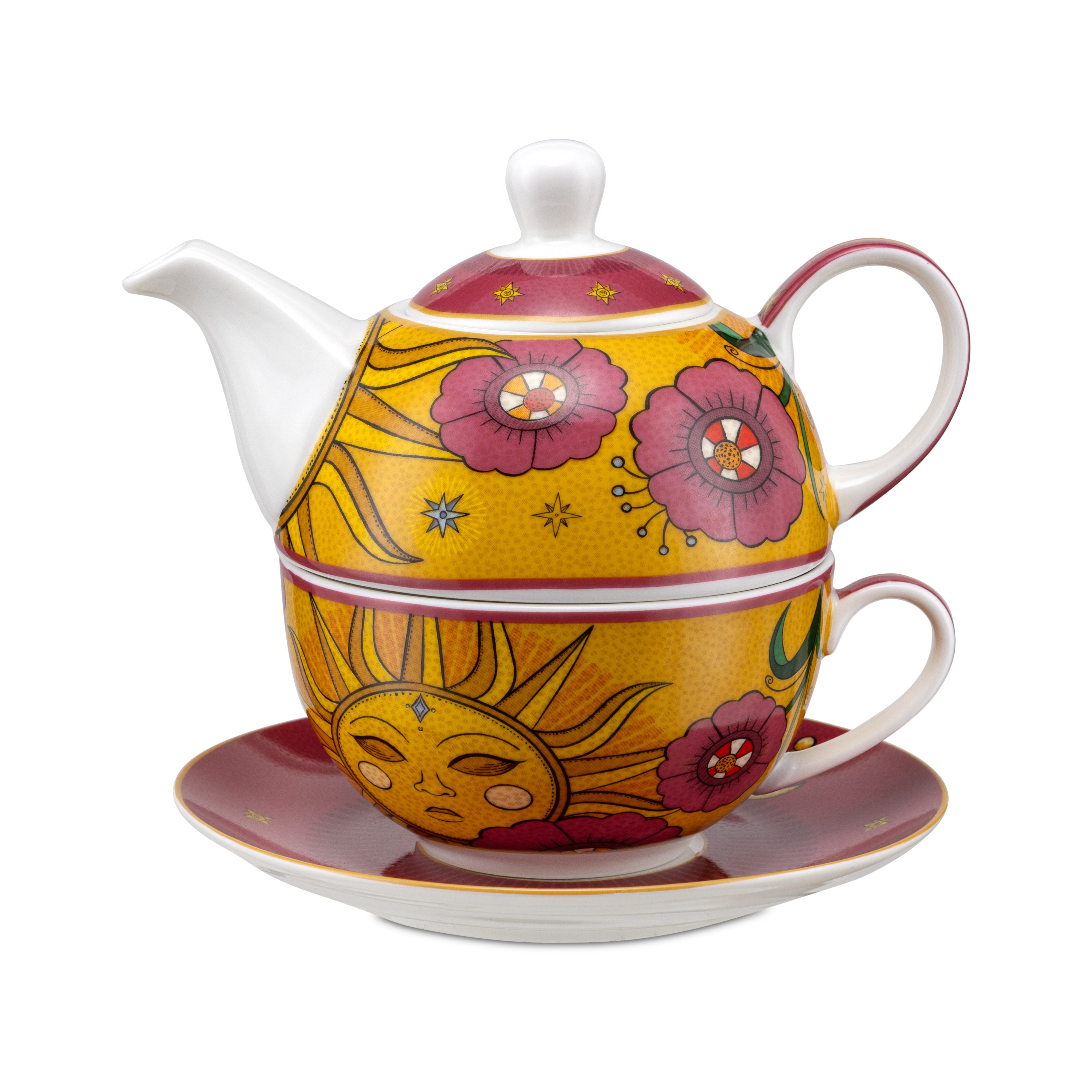 Tea4one with Sun and Moon saucer, Mirabilia - Porcelain, 400 ml