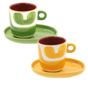 Macchie Cup and Saucer Set, Attimi - Stoneware, 90 ml