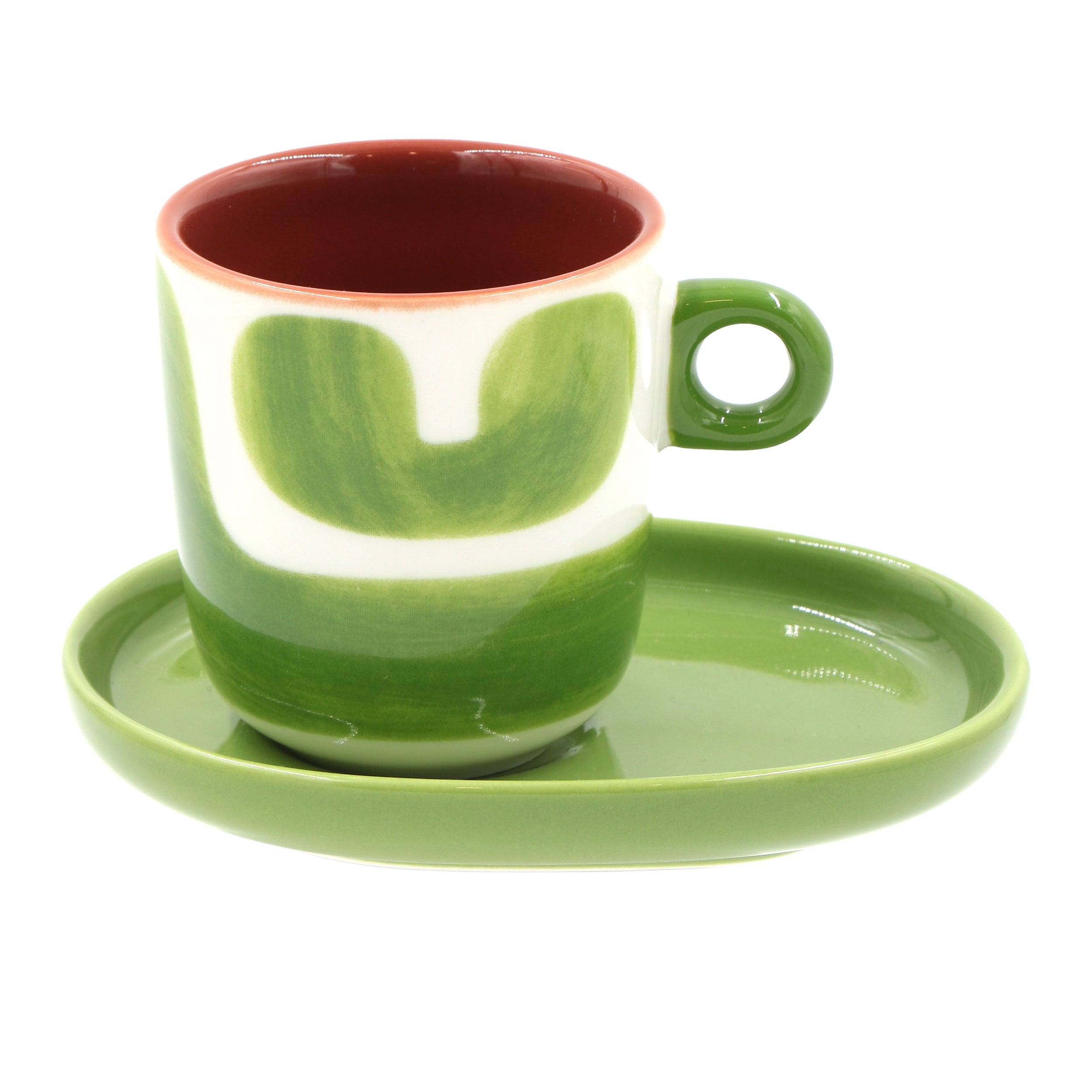 Set Tazzine con piattino Macchie, Attimi - Stoneware, 90 ml