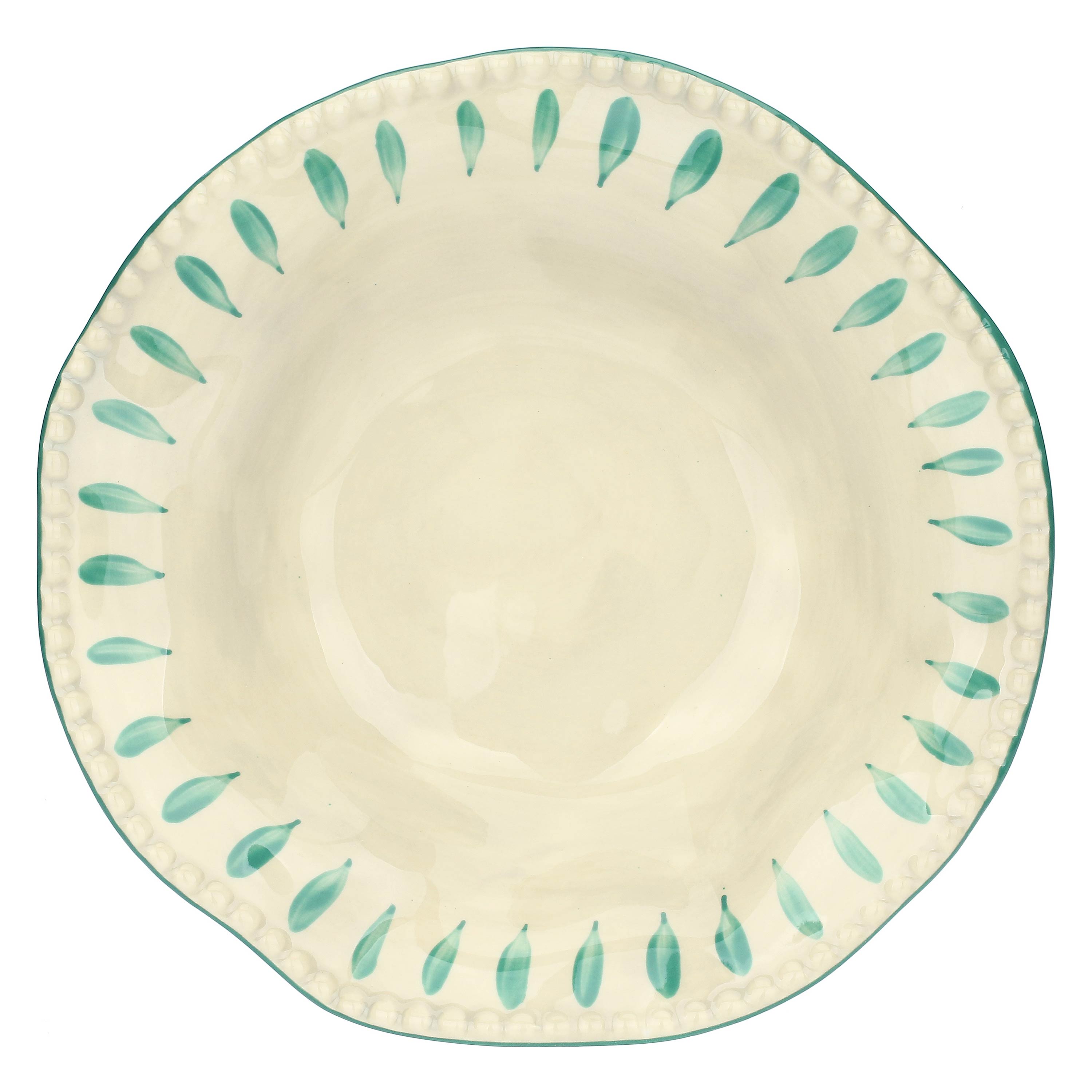Set da 6 - Domitilla Verde Acqua Piatto Fondo - Stoneware, Ø22,5 cm