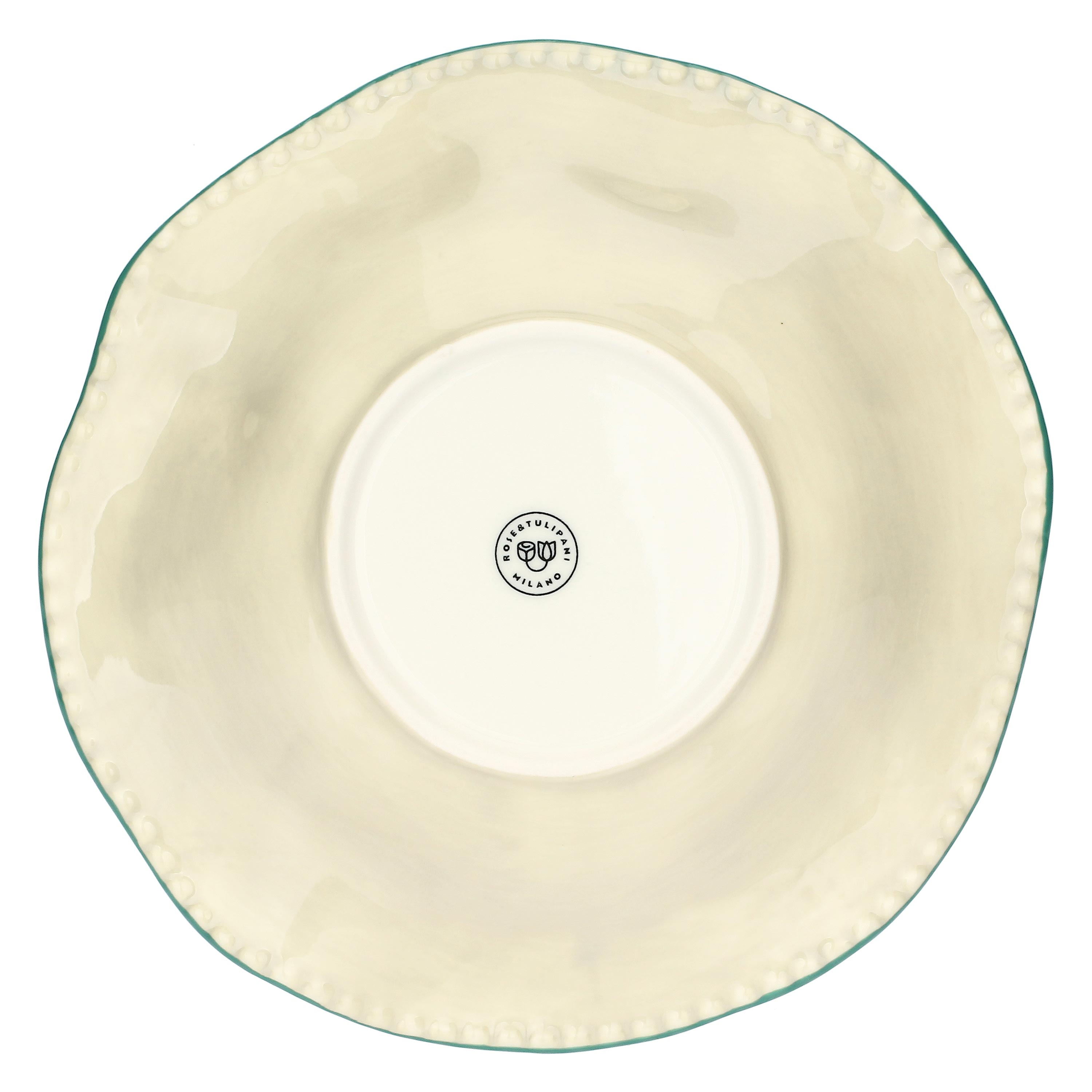 Set da 6 - Domitilla Verde Acqua Piatto Fondo - Stoneware, Ø22,5 cm