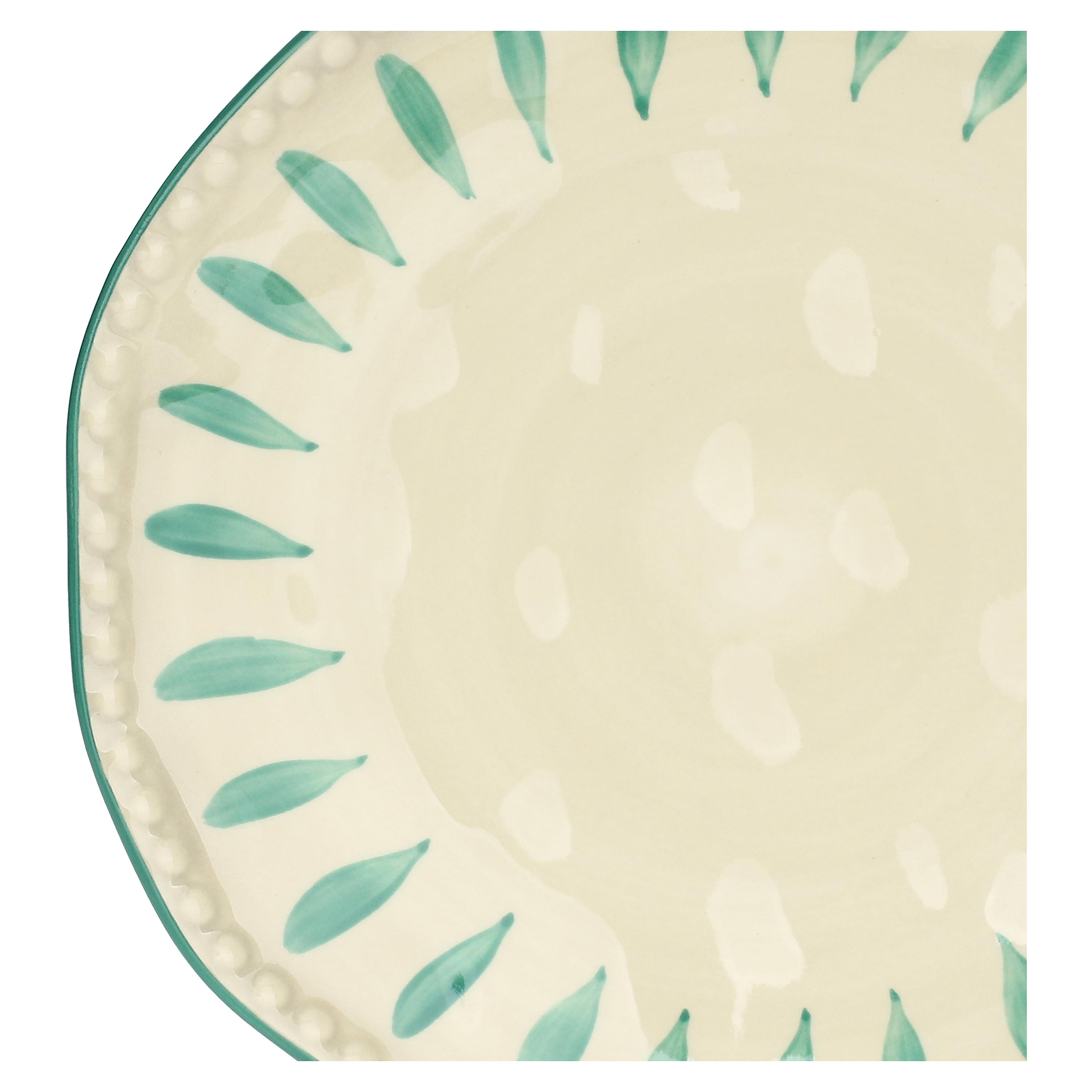 Set da 6 - Domitilla Verde Acqua Piatto Frutta - Stoneware, Ø20 cm