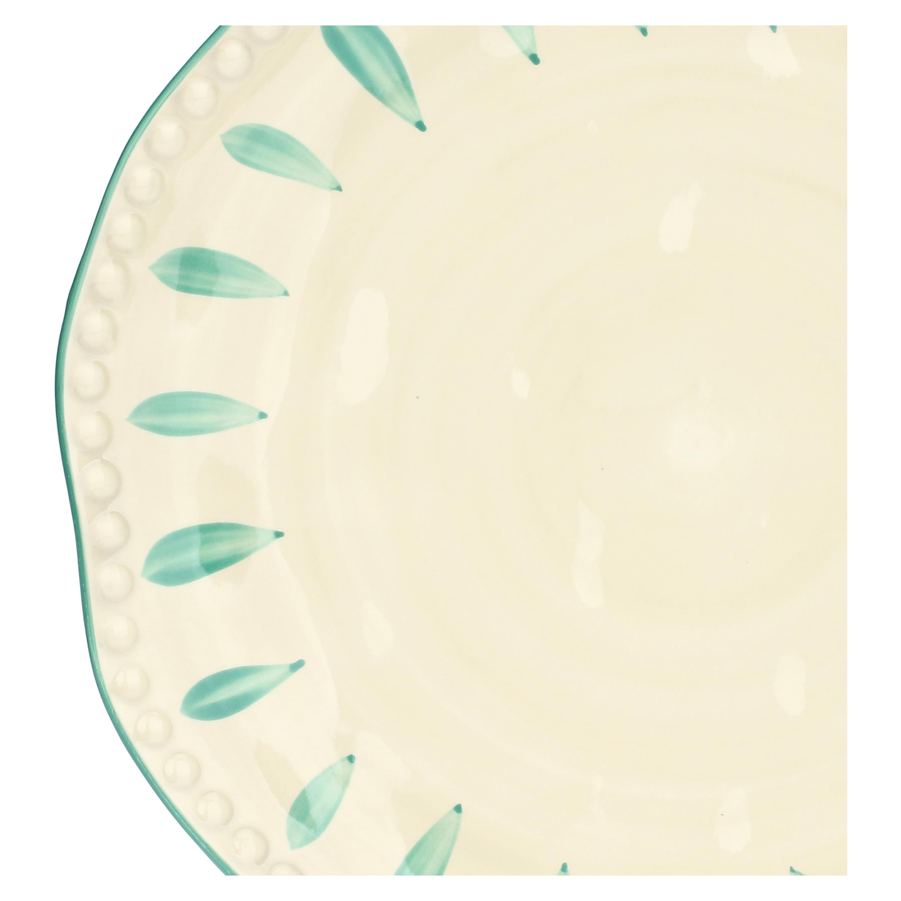 Set da 2 - Domitilla Verde Acqua Piatto Rotondo - Stoneware, Ø32 cm