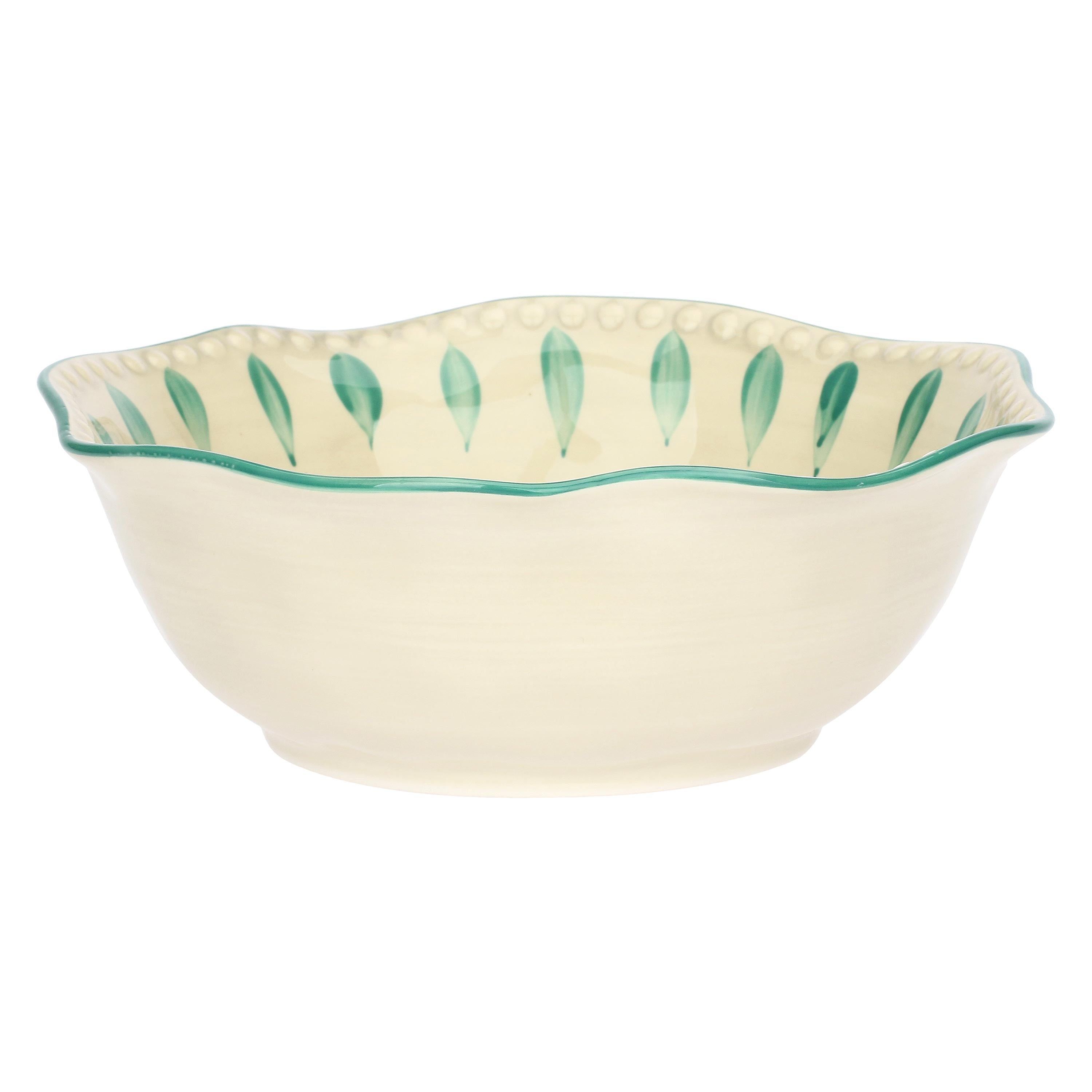 Set da 2 - Domitilla Verde Acqua Insalatiera - Stoneware, Ø24X9,5 cm