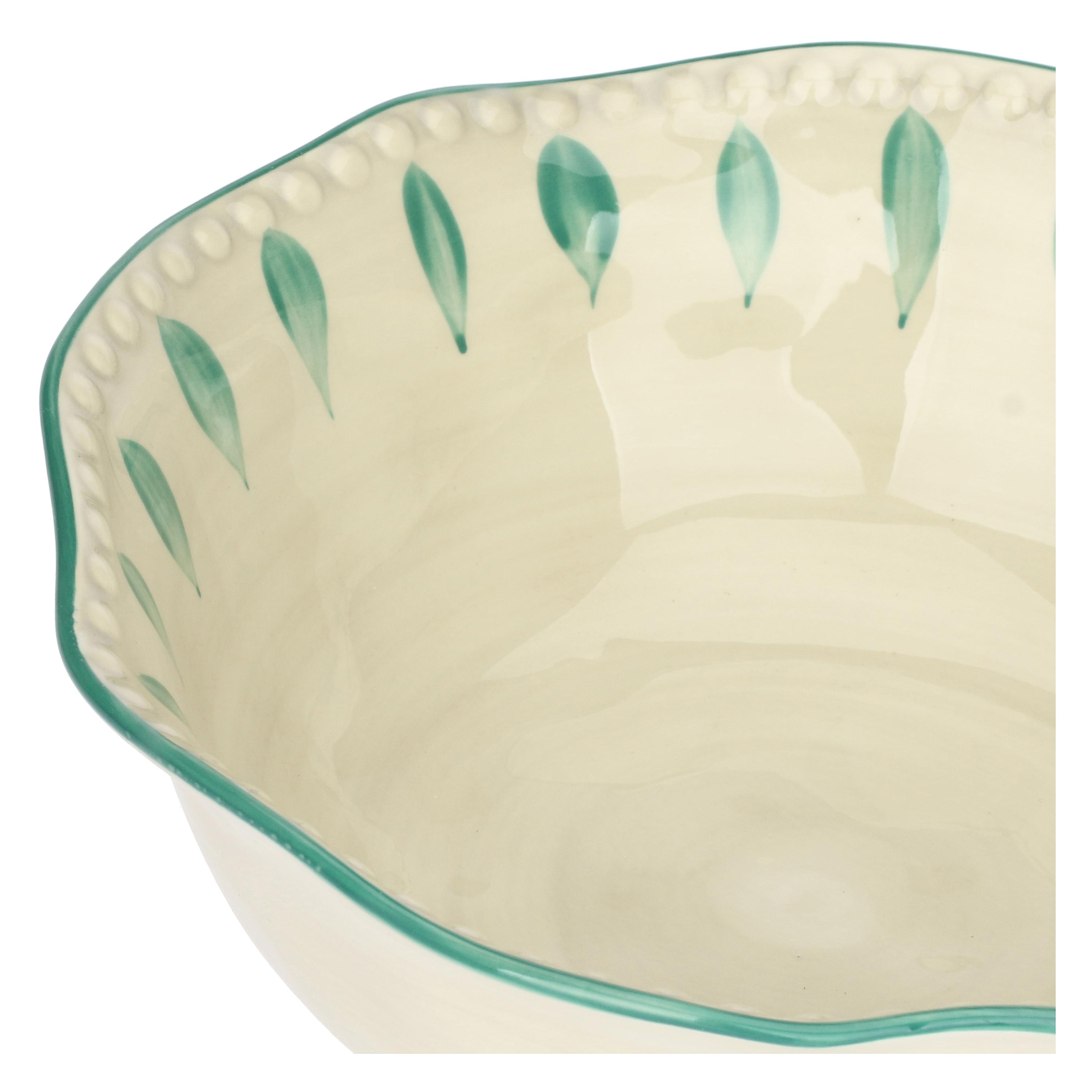 Set da 2 - Domitilla Verde Acqua Insalatiera - Stoneware, Ø24X9,5 cm