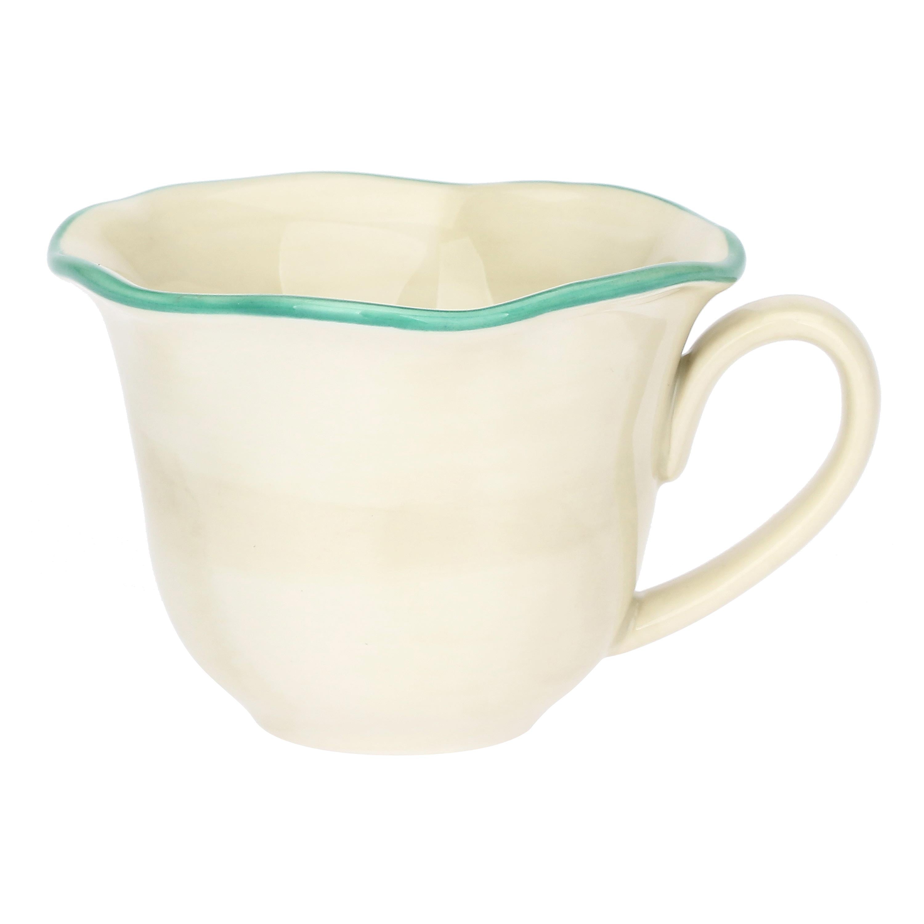 Set da 6 - Domitilla Verde Acqua Tazz Caffè C/P - Stoneware, Ø11 cm 90 cc