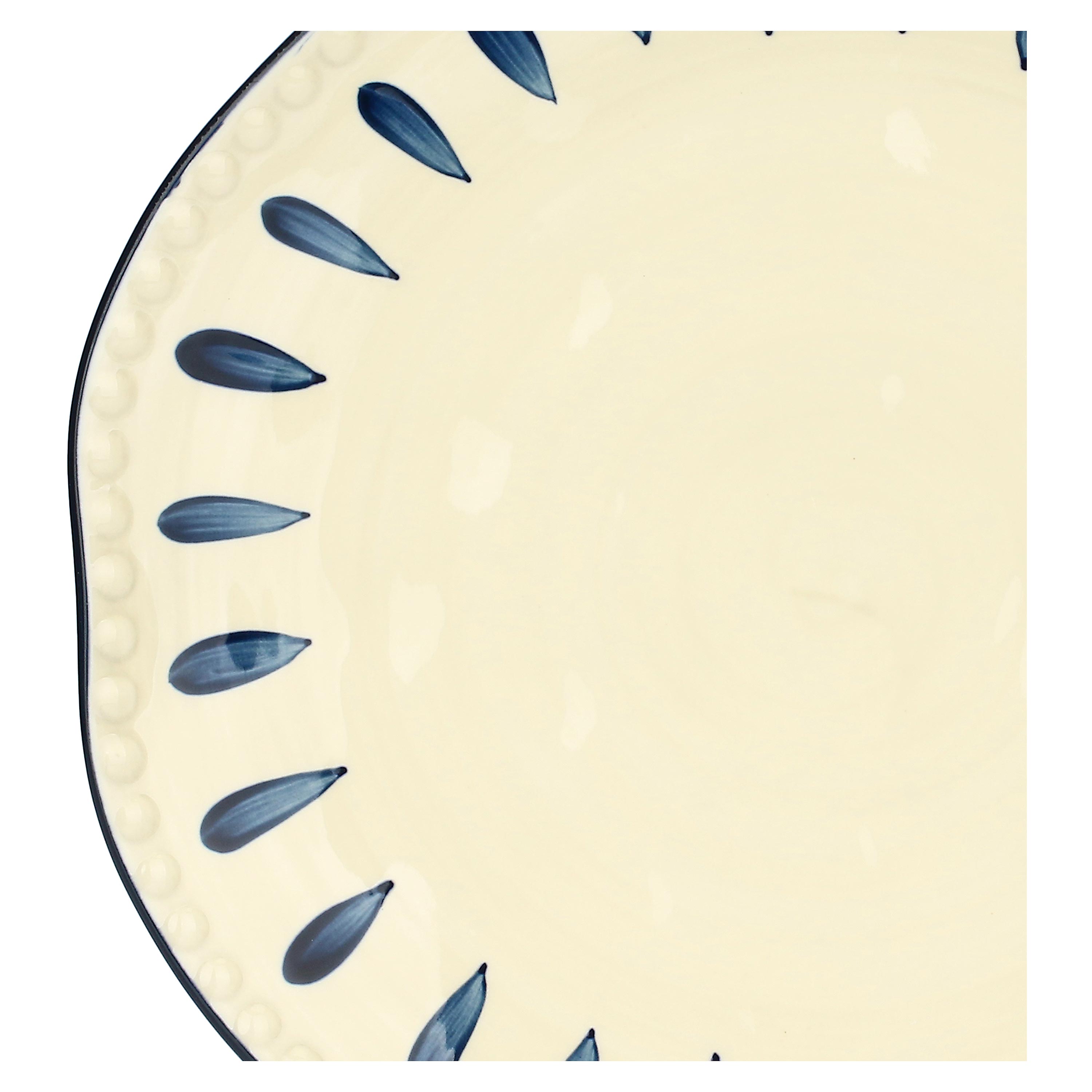 Set da 2 - Domitilla Blu Notte Piatto Rotondo - Stoneware, Ø32 cm