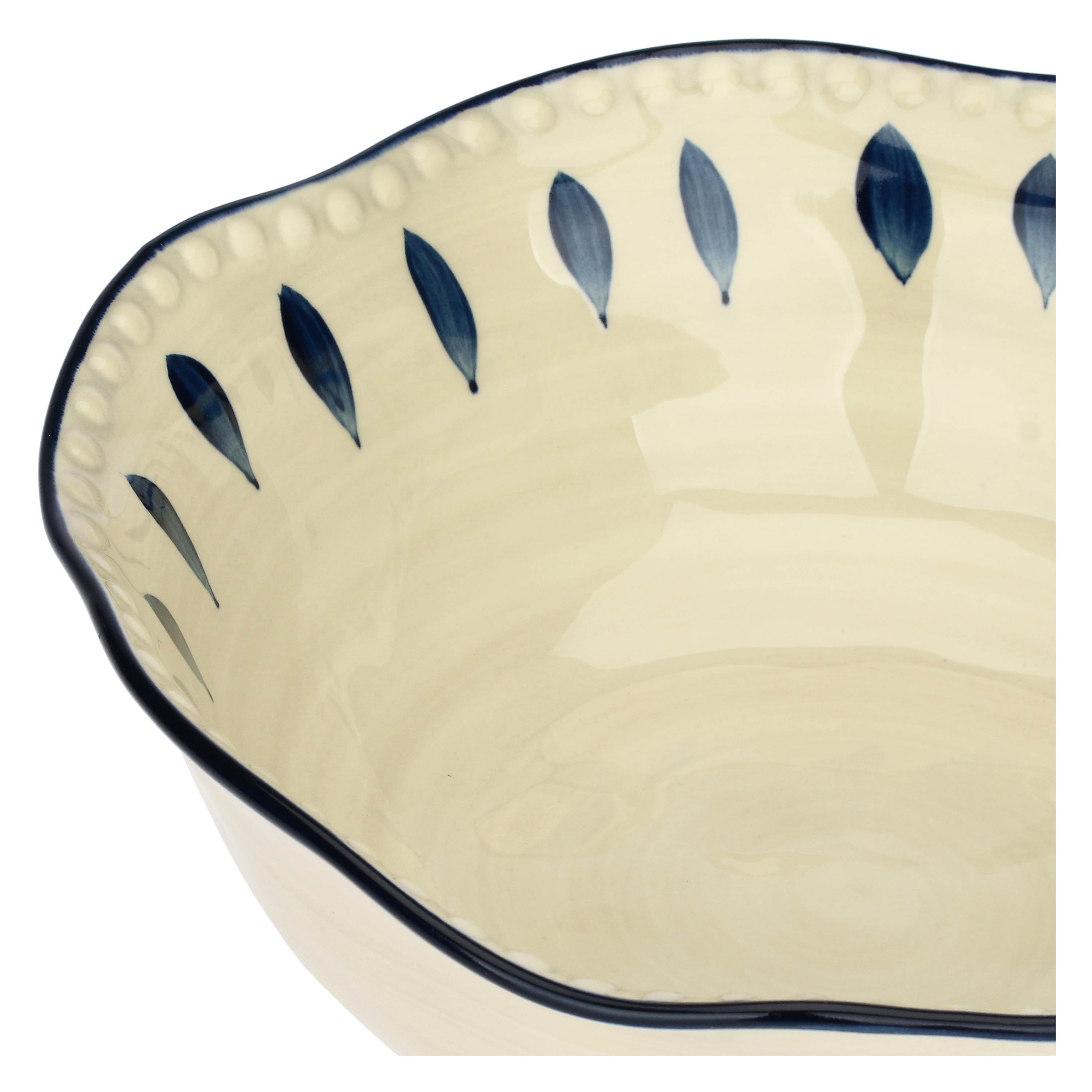 Set da 2 - Domitilla Blu Notte Insalatiera - Stoneware, Ø24xh9,5 cm