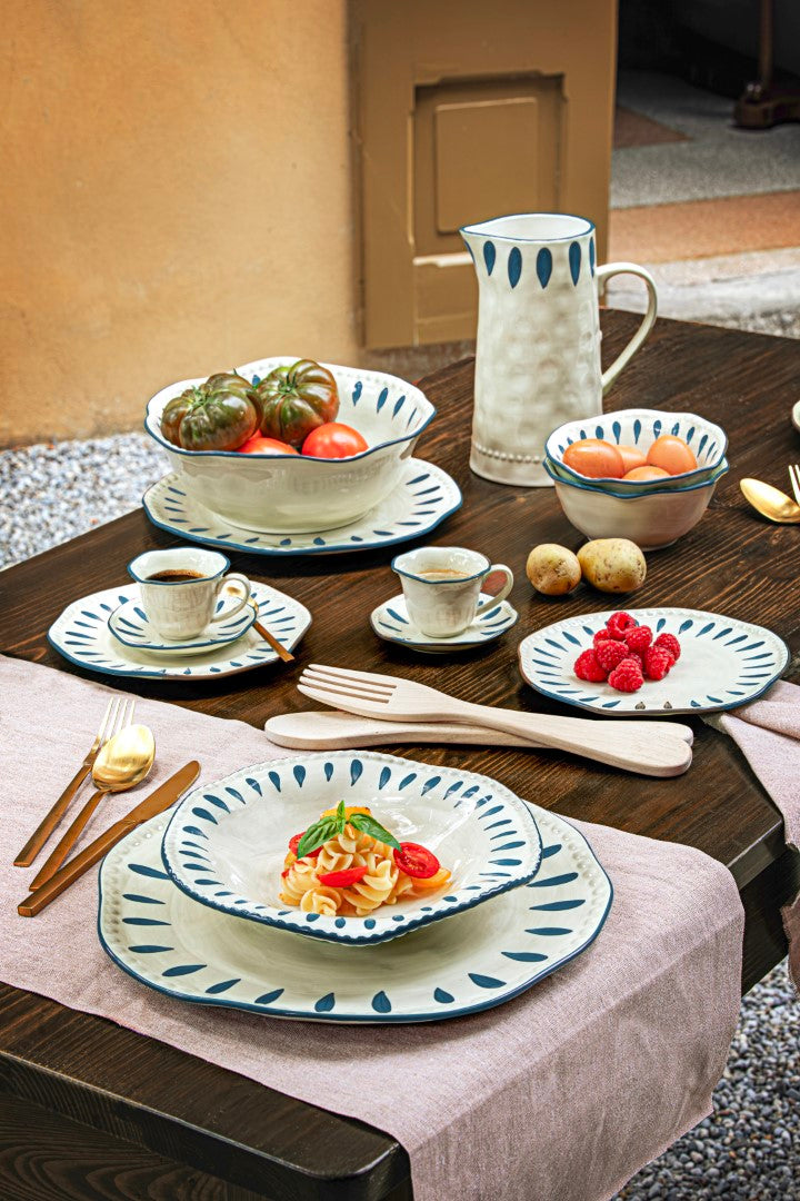 Set da 6 - Domitilla Blu Notte Ciotola Piccola - Stoneware, Ø15Xh6 cm