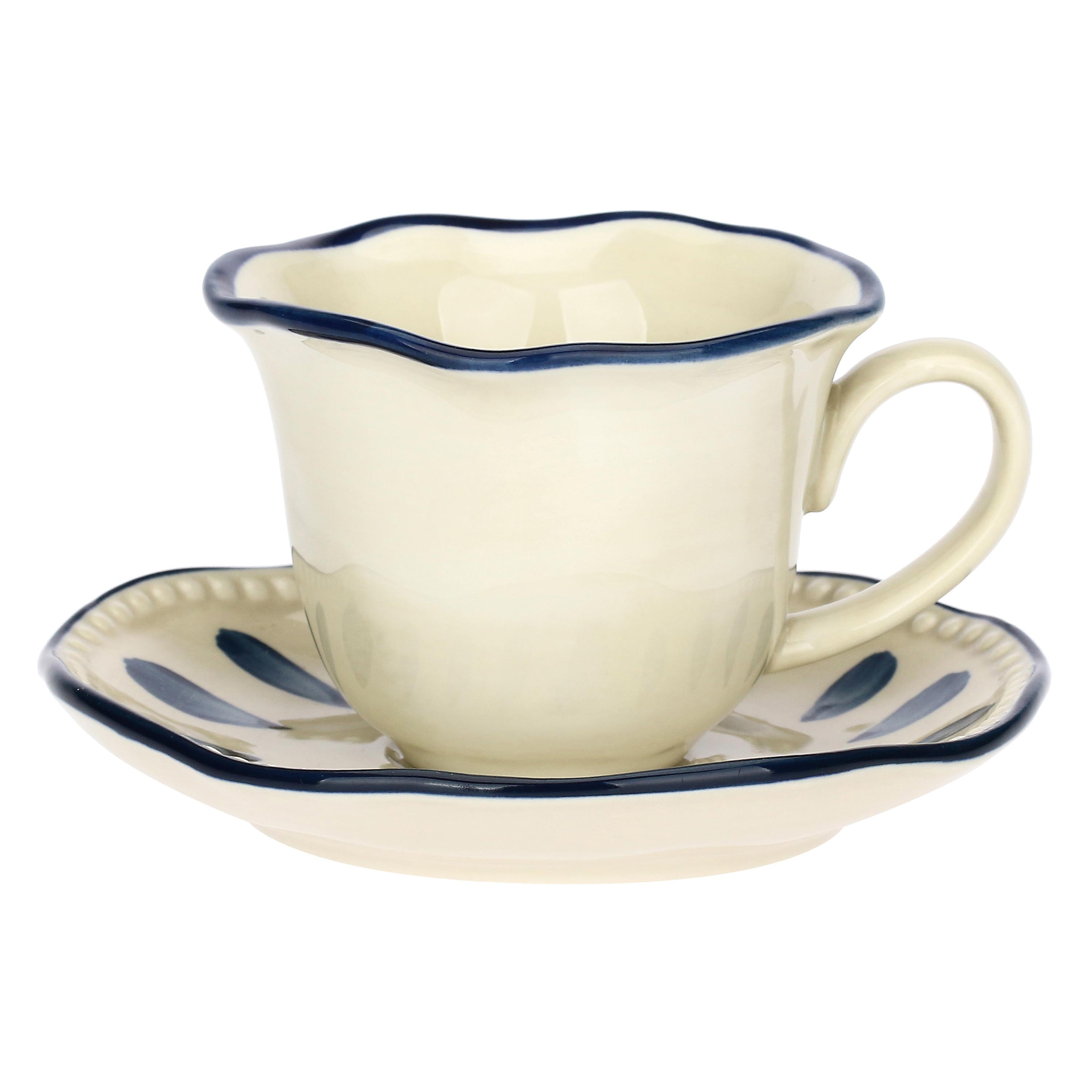 Set da 6 - Domitilla Blu Notte Tazz Caffè C/P - Stoneware, Ø11cm 90 CC