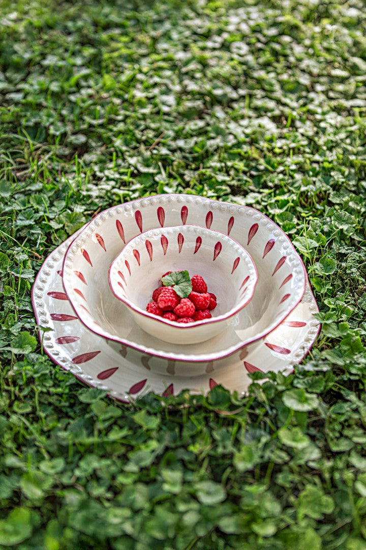 Set da 6 - Domitilla Magenta Piatto Piano - Stoneware, Ø27,3 cm