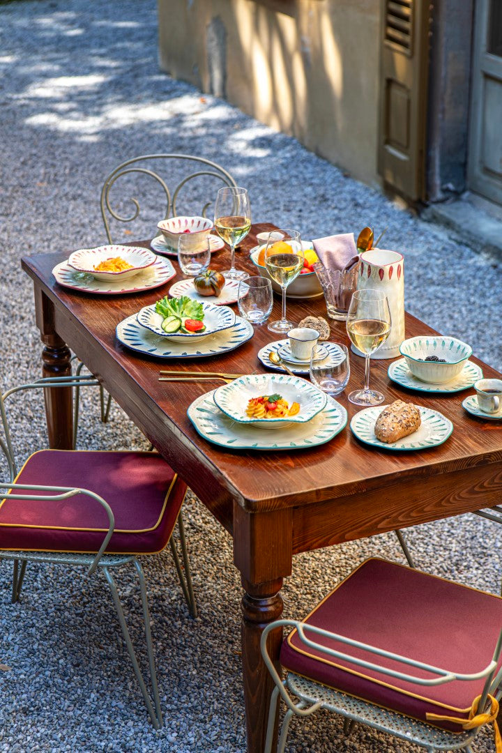 Set da 6 - Domitilla Magenta Piatto Fondo - Stoneware, Ø22,5 cm