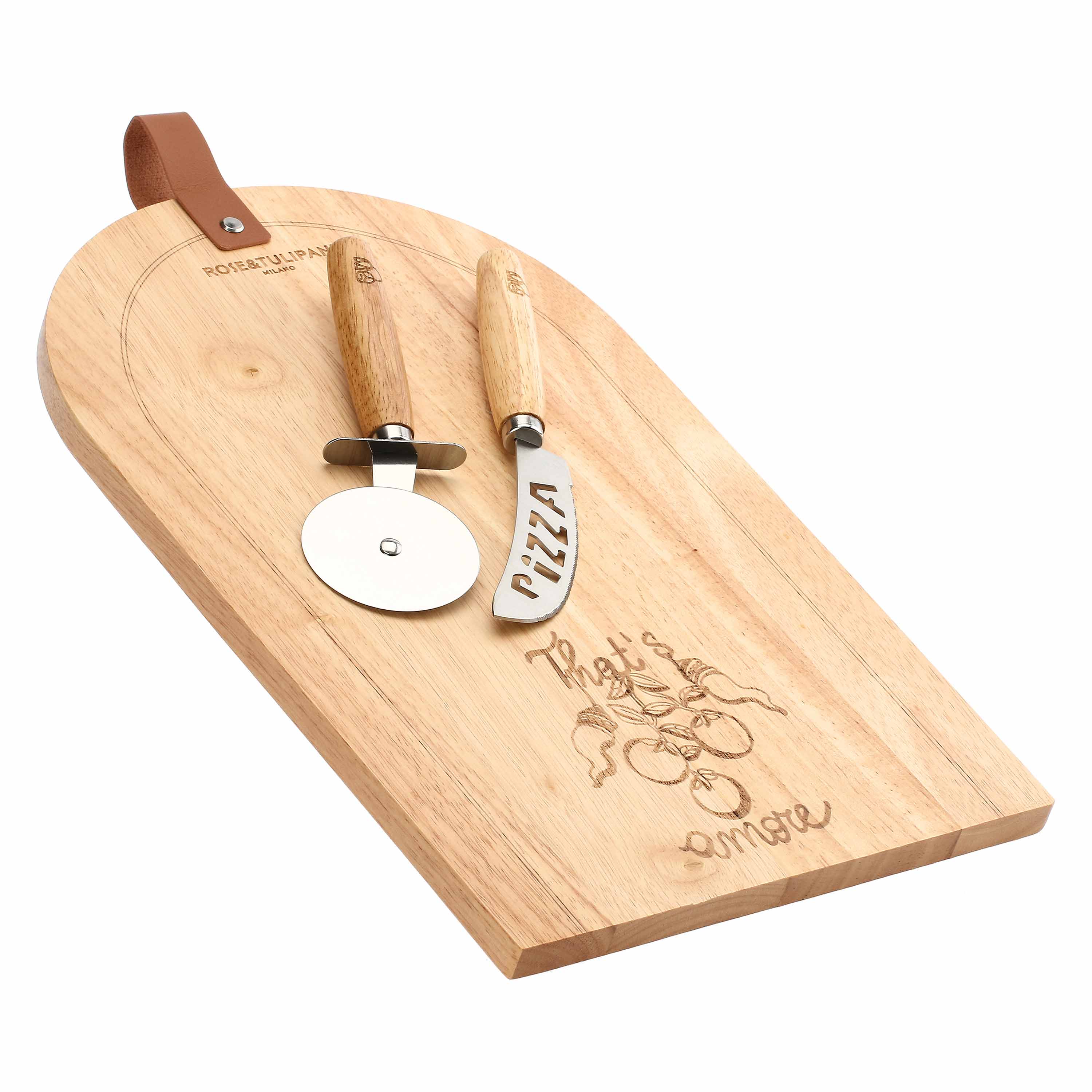 Aumm Tagliere Pizza - Legno, 40x25x1,5 cm