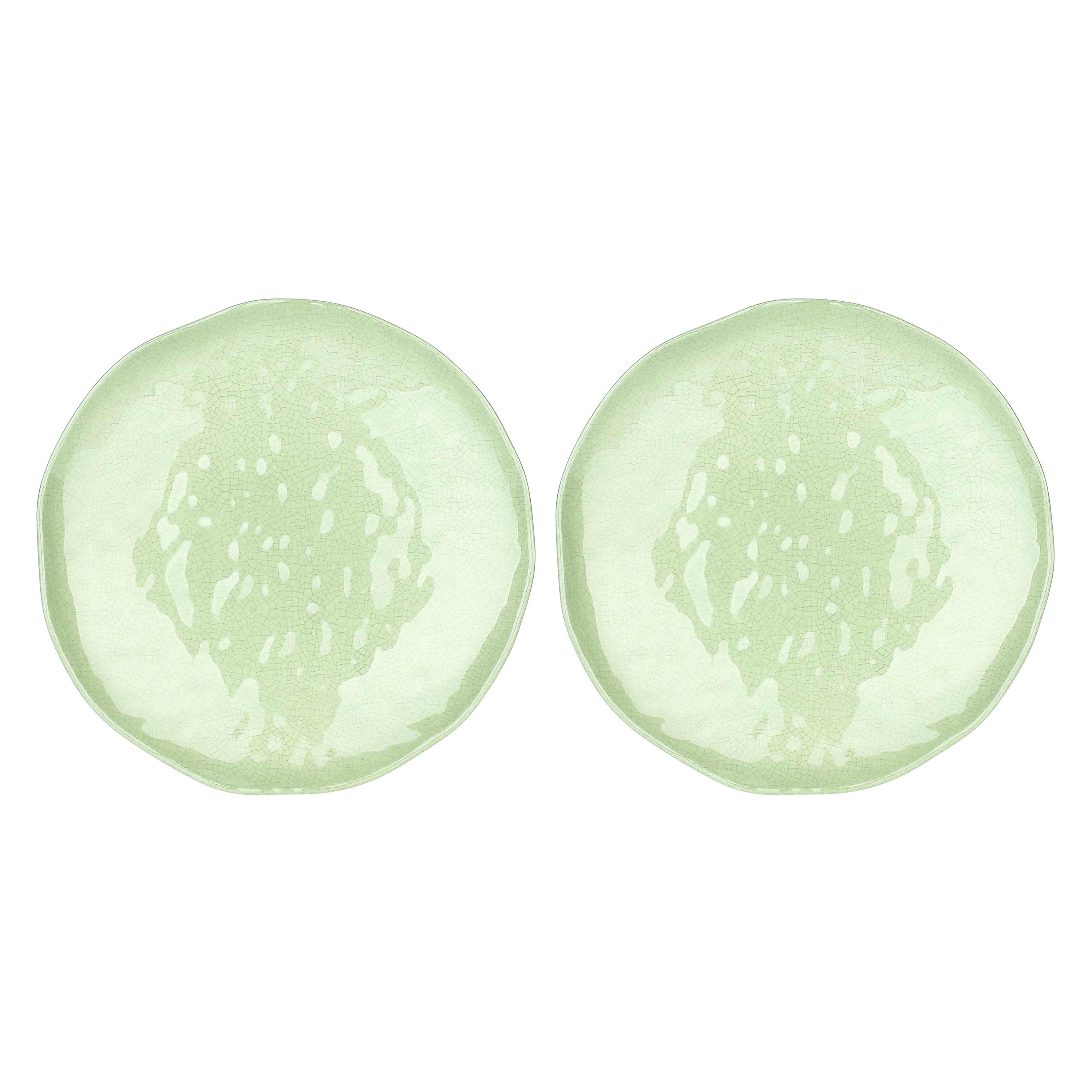 Atmosfera Verde Set 2 Piatti Piani - MELAMINA, Ø27 cm