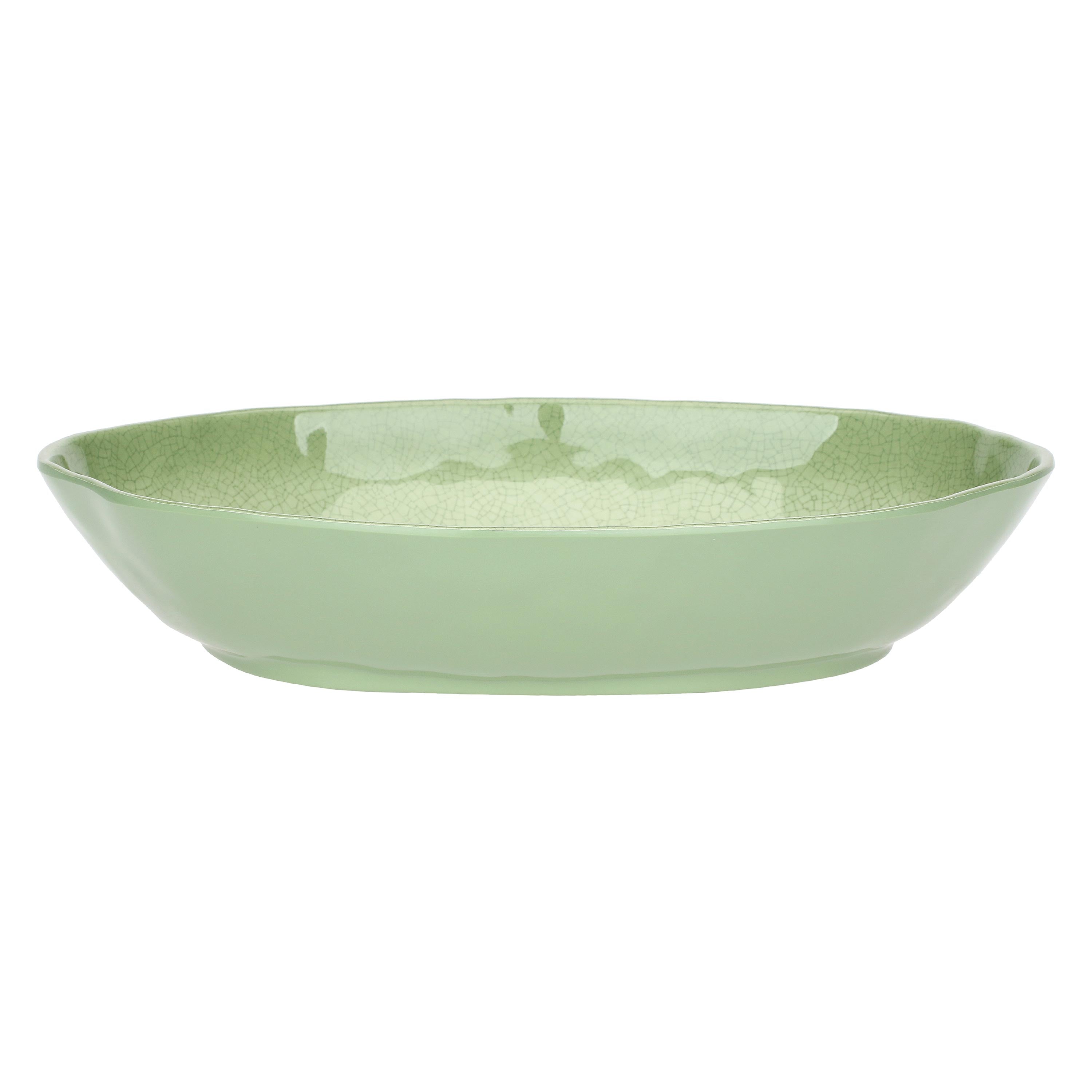 Set da 3 - Atmosfera Verde Risottiera Ovale - MELAMINA, 33 x 23,5 x H7 cm