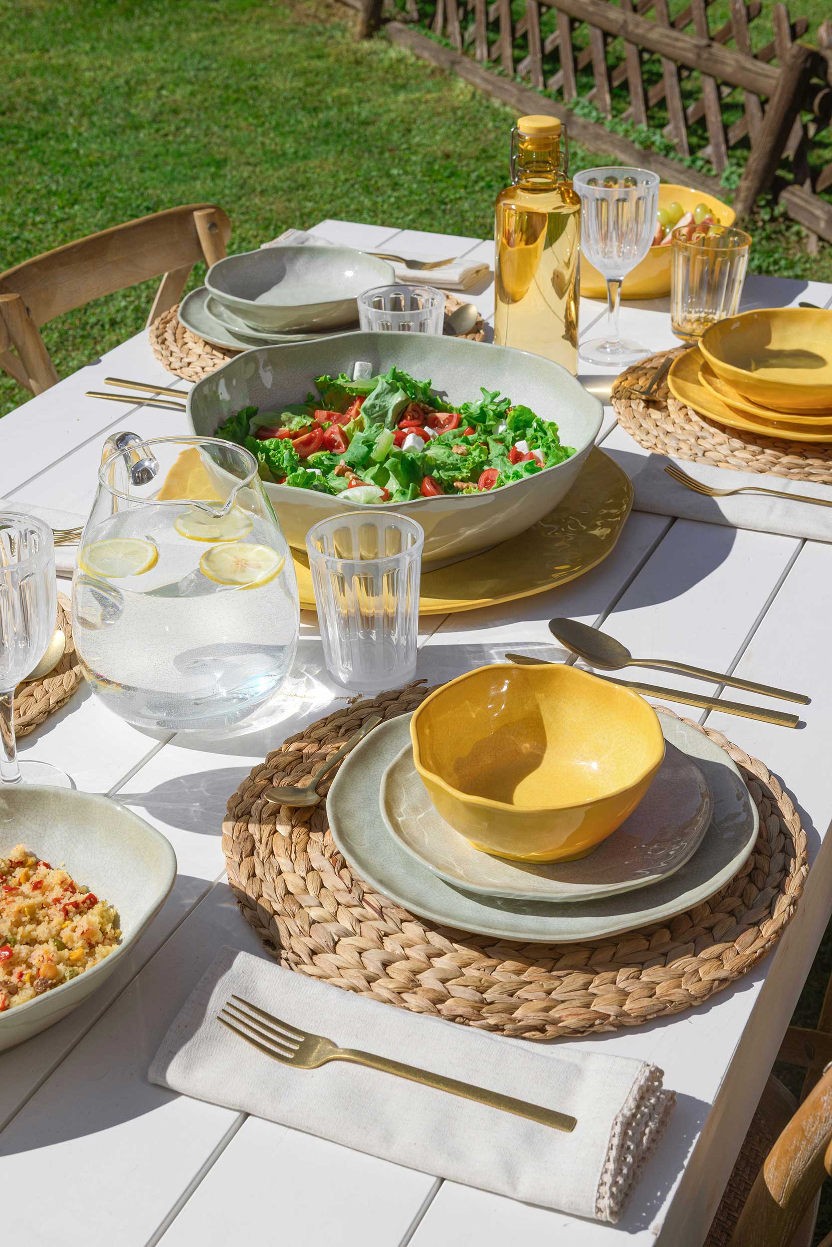 Set da 3 - Atmosfera Verde Risottiera Ovale - MELAMINA, 33 x 23,5 x H7 cm