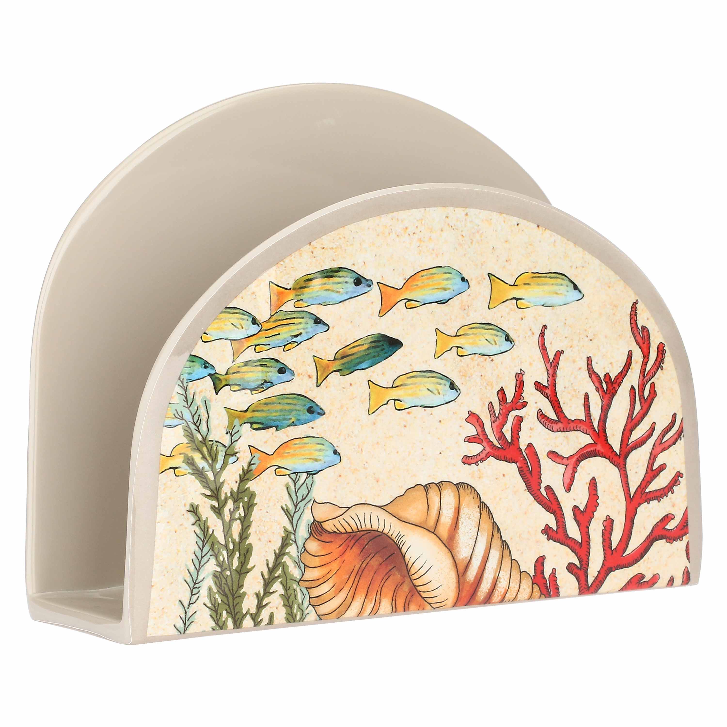 Sea Life Porta Tovaglioli Carta - Melamina, 15,6x4,7x12 cm