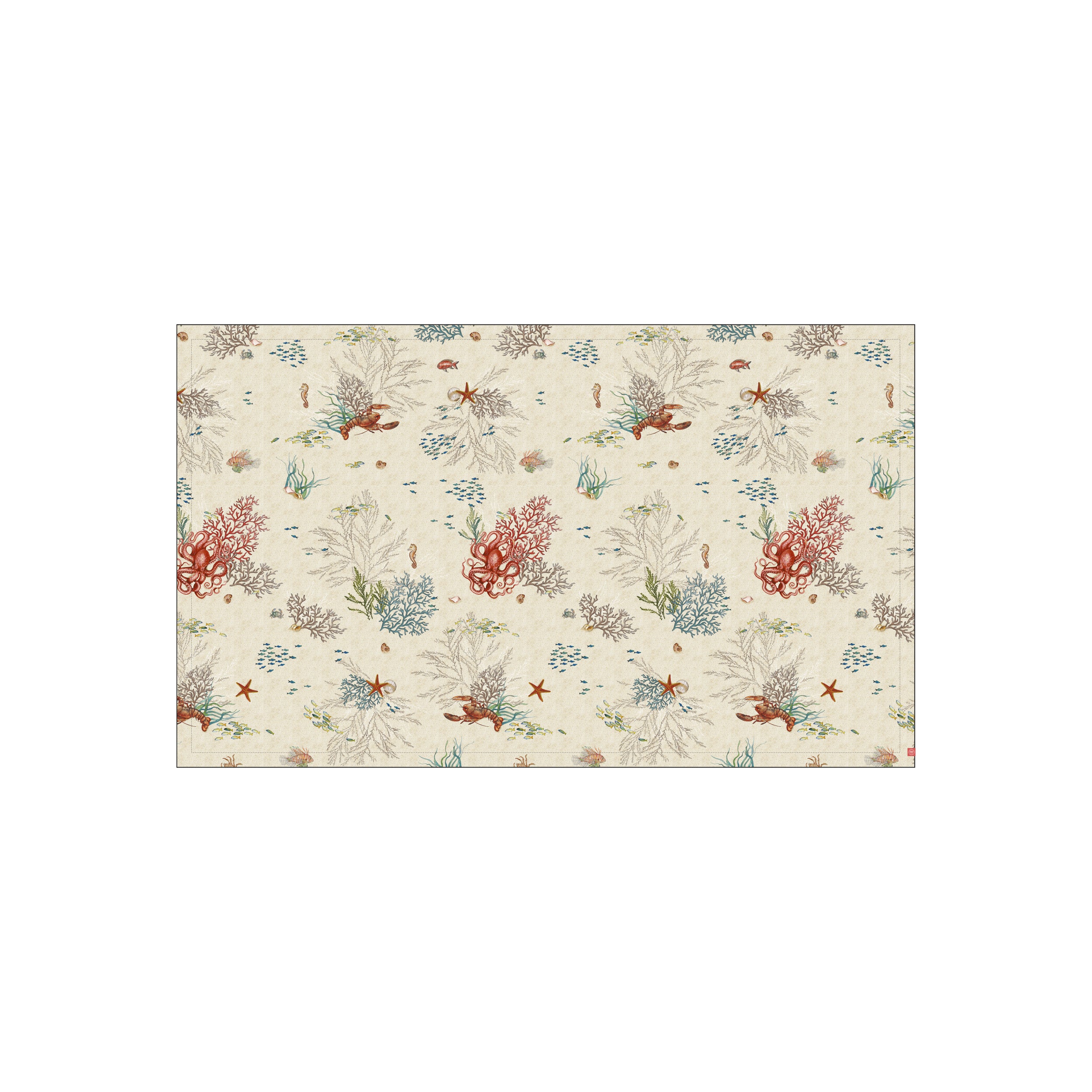 Set da 2 - Sealife Tovaglia Antimacchia 150X250 - Tessuto, 150X250 cm