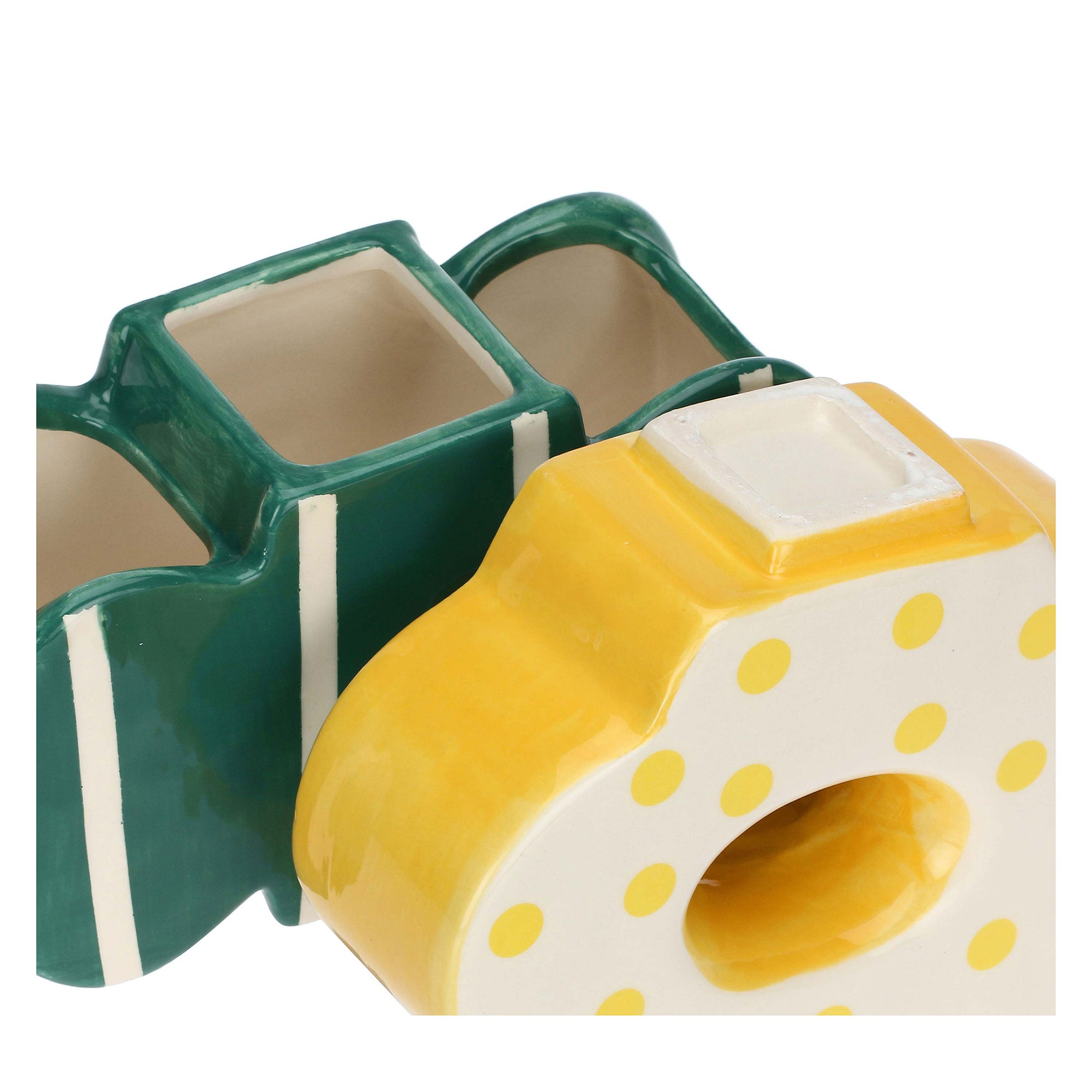 Set da 3, Doppio Vaso Margherita, Verdecampo - Dolomite, 19x7x26,3 cm