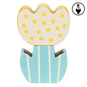 Set da 3, Doppio Vaso Tulipano, Verdecampo - Dolomite, 15,2x7,2x22,5 cm