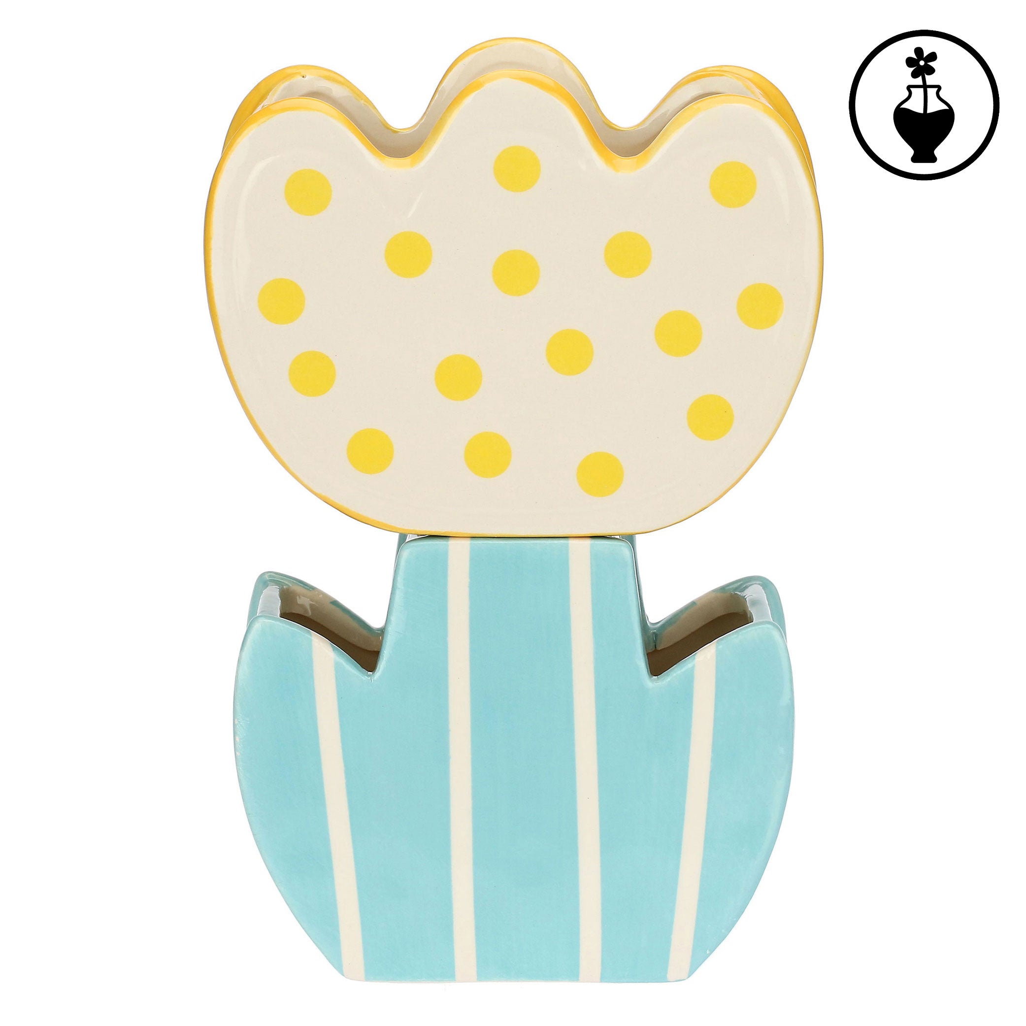 Set da 3, Doppio Vaso Tulipano, Verdecampo - Dolomite, 15,2x7,2x22,5 cm