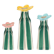 Set da 3, Set Vasi Monofiore, Verdecampo - Dolomite, 7x7x18,5h; 6x6x15h; 5x5x11,5h cm