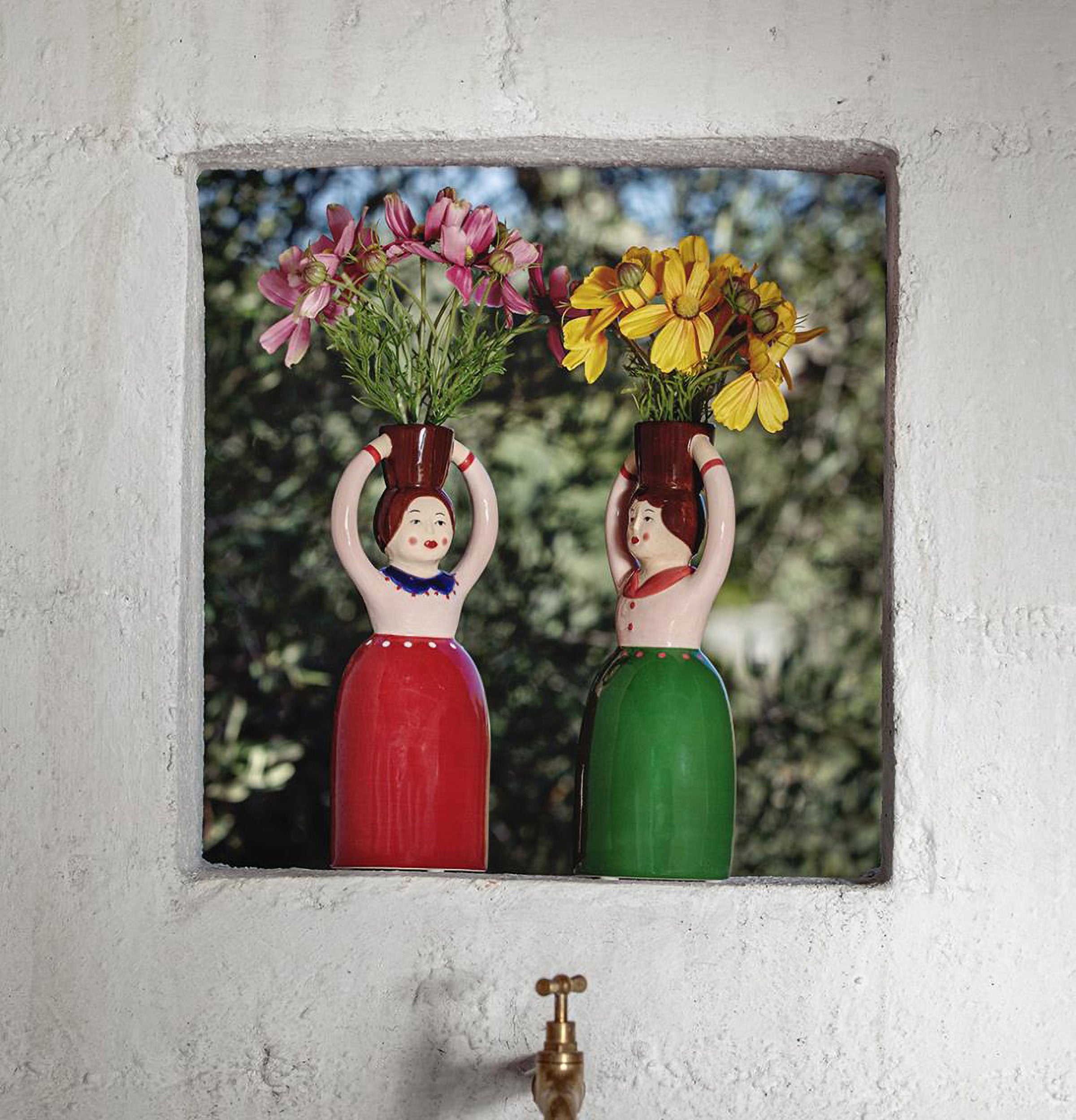 Vaso Deco Monofiore Katia, Lezie - Dolomite, 10,3x8x25,6 cm