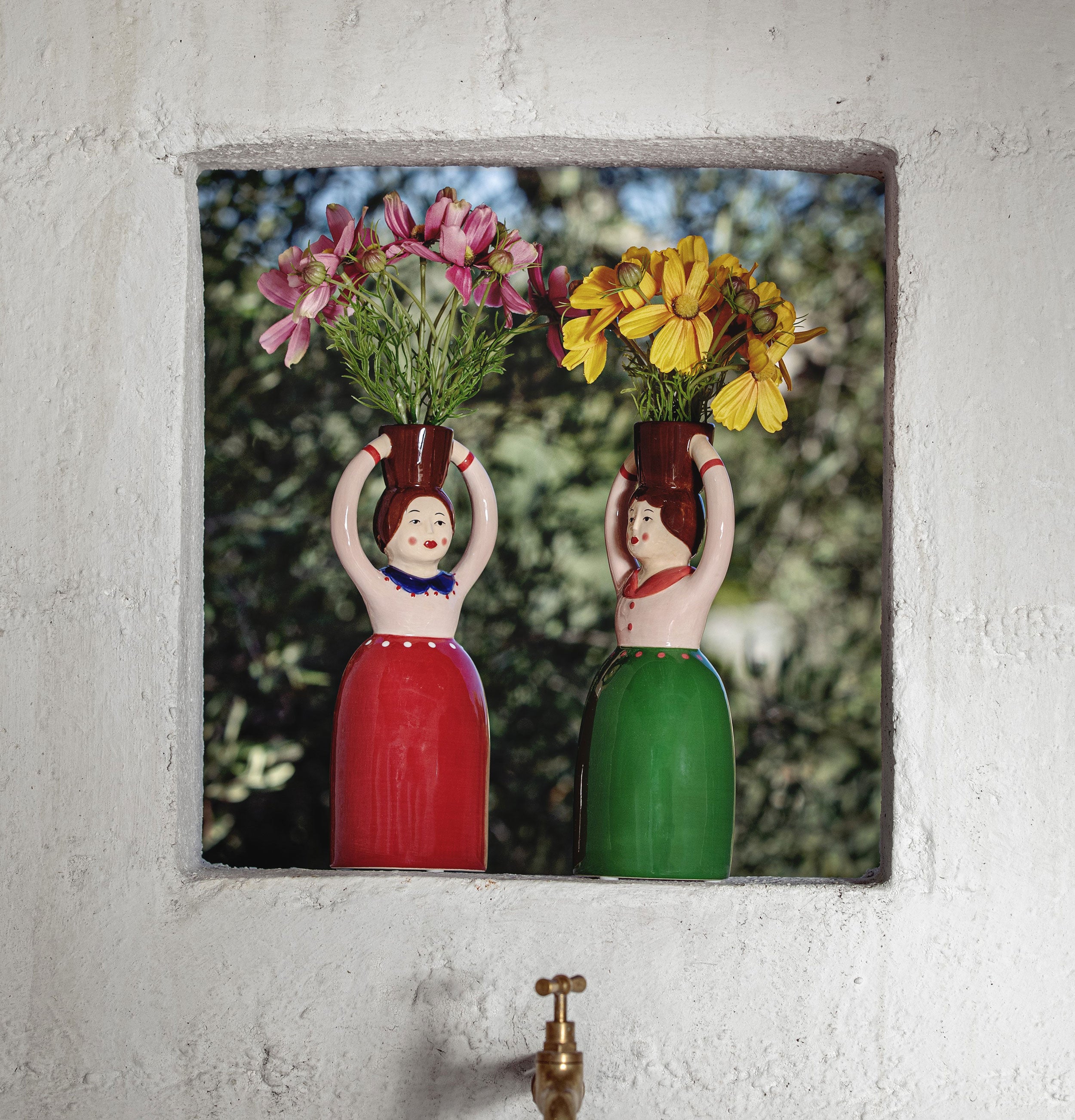 Vaso Deco Monofiore Sabrina, Lezie - Dolomite, 10,5x8,2x25,3 cm