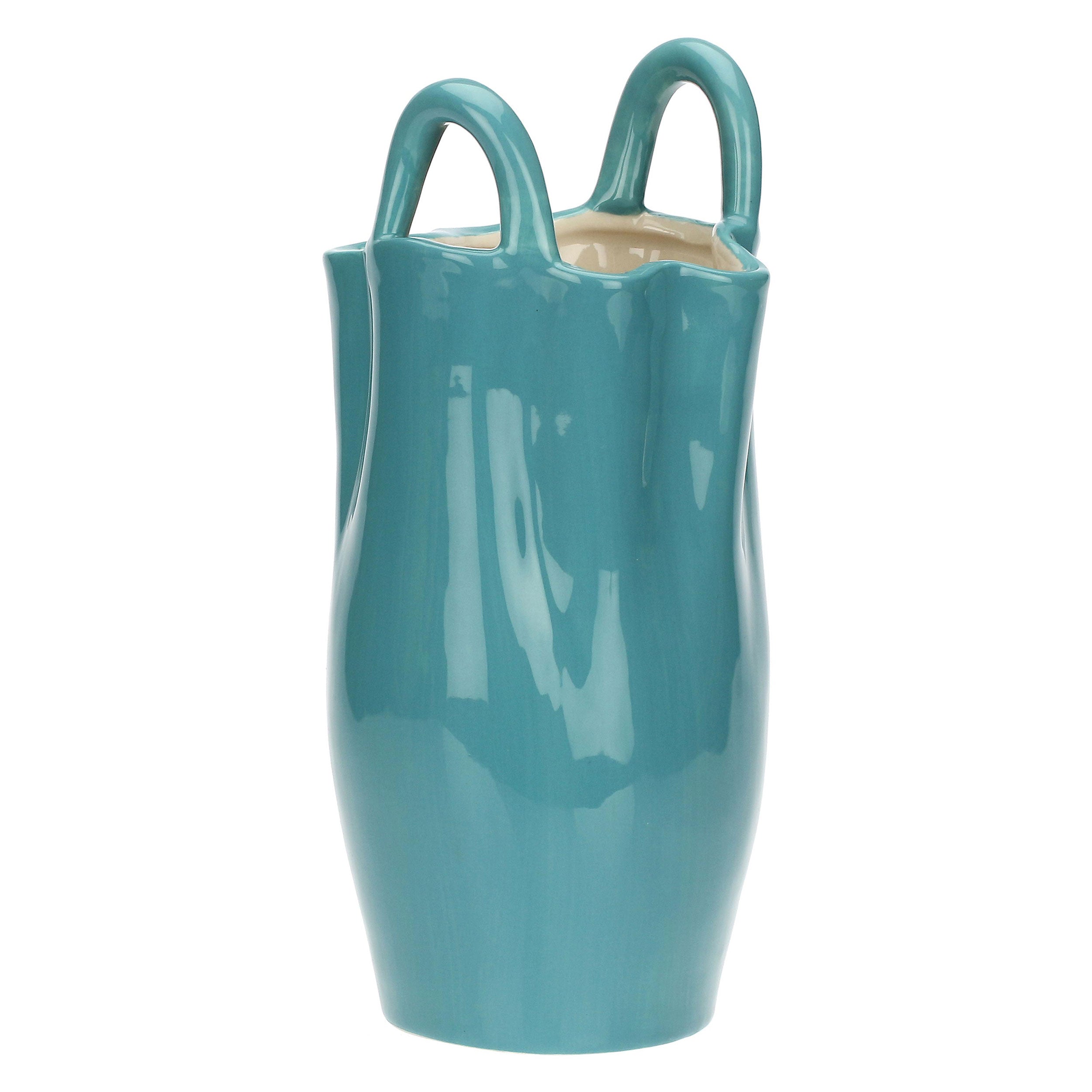 Vaso Azzurro, Lasportina - Gres, 11,6x10,4x23,6 cm