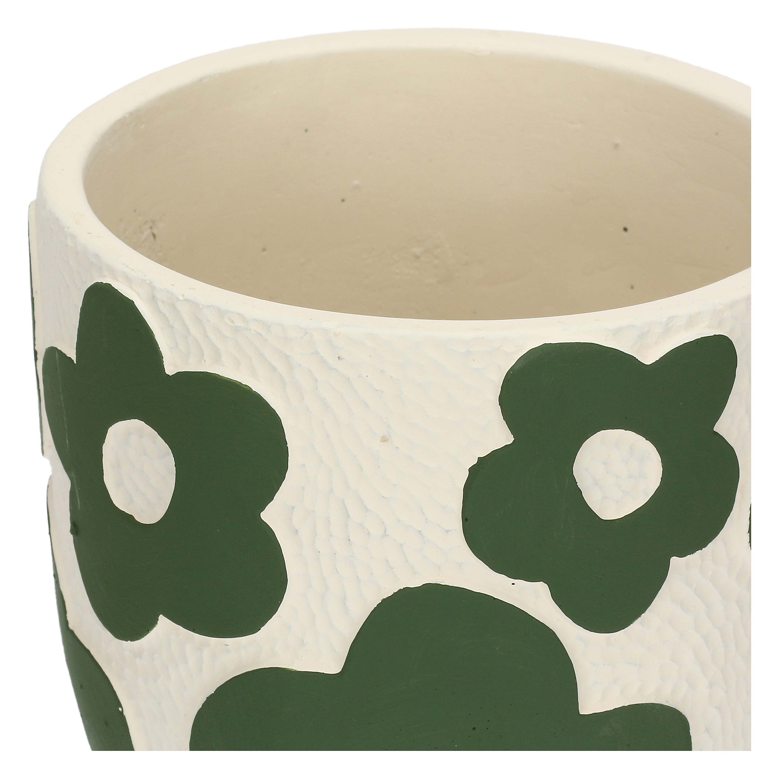 Cachepot S, Fiorelloni - Resina cementizia, Ø 12 cm