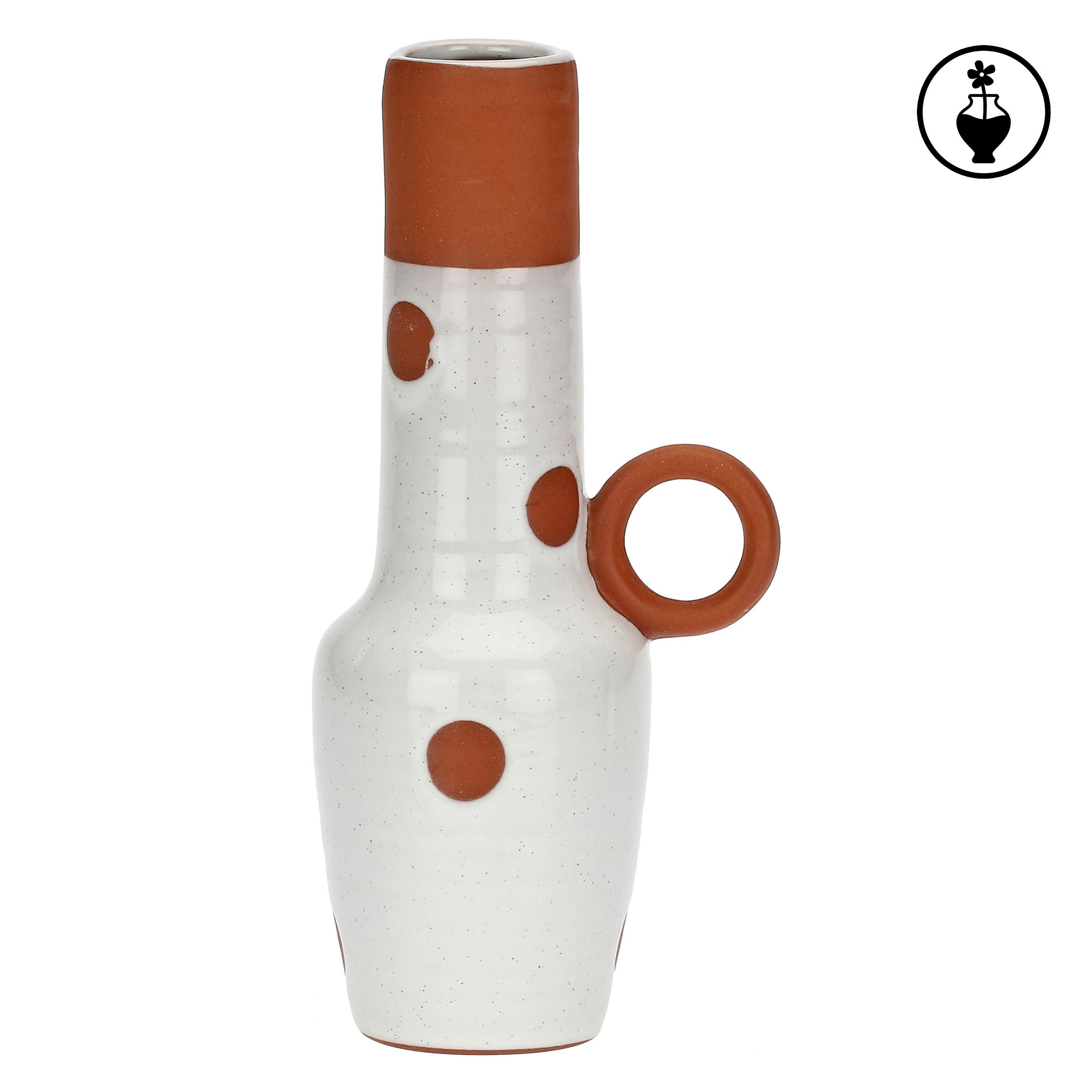 Vaso Monofiore Pois, Nonsonocotta - Dolomite, 9x6,5x19 cm