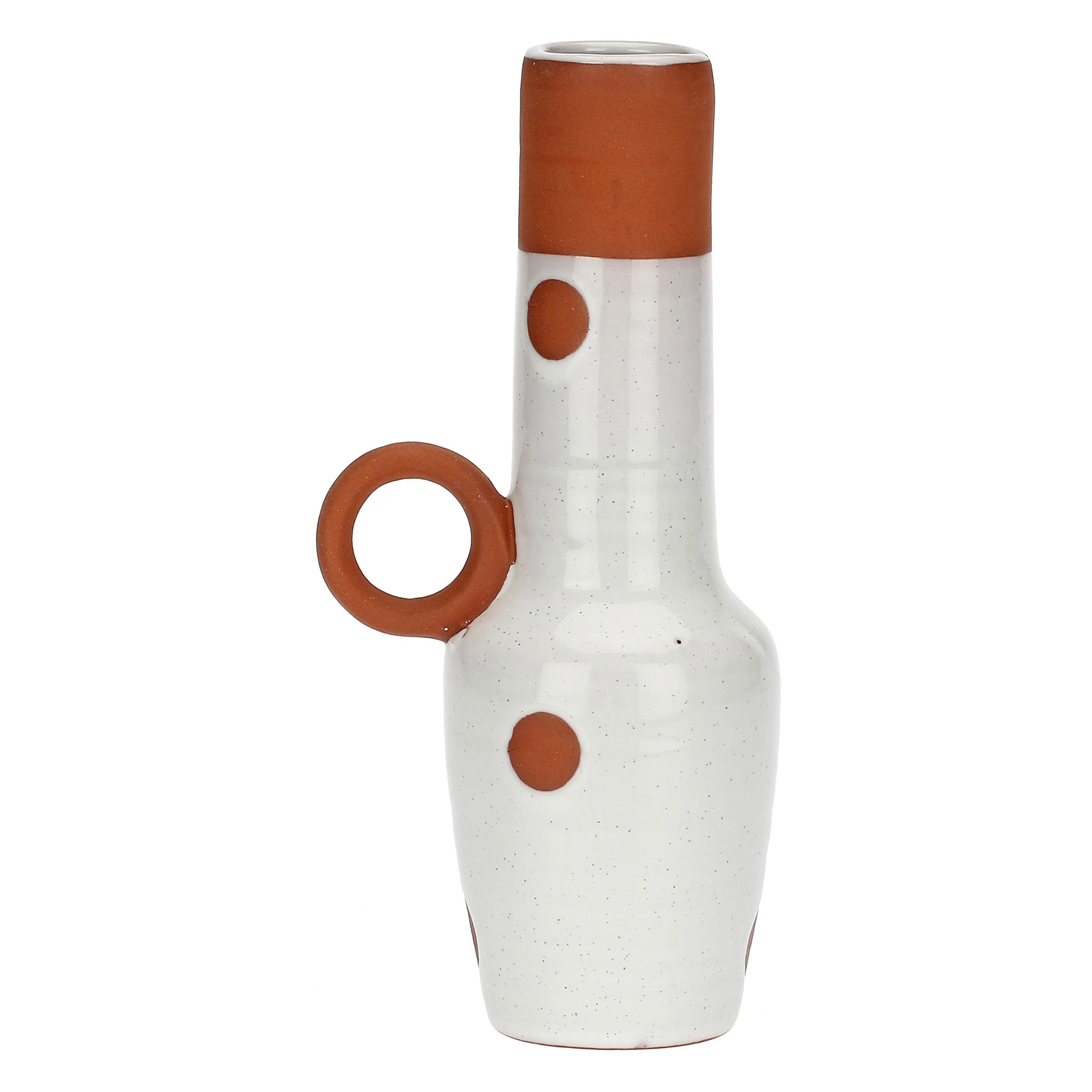 Vaso Monofiore Pois, Nonsonocotta - Dolomite, 9x6,5x19 cm
