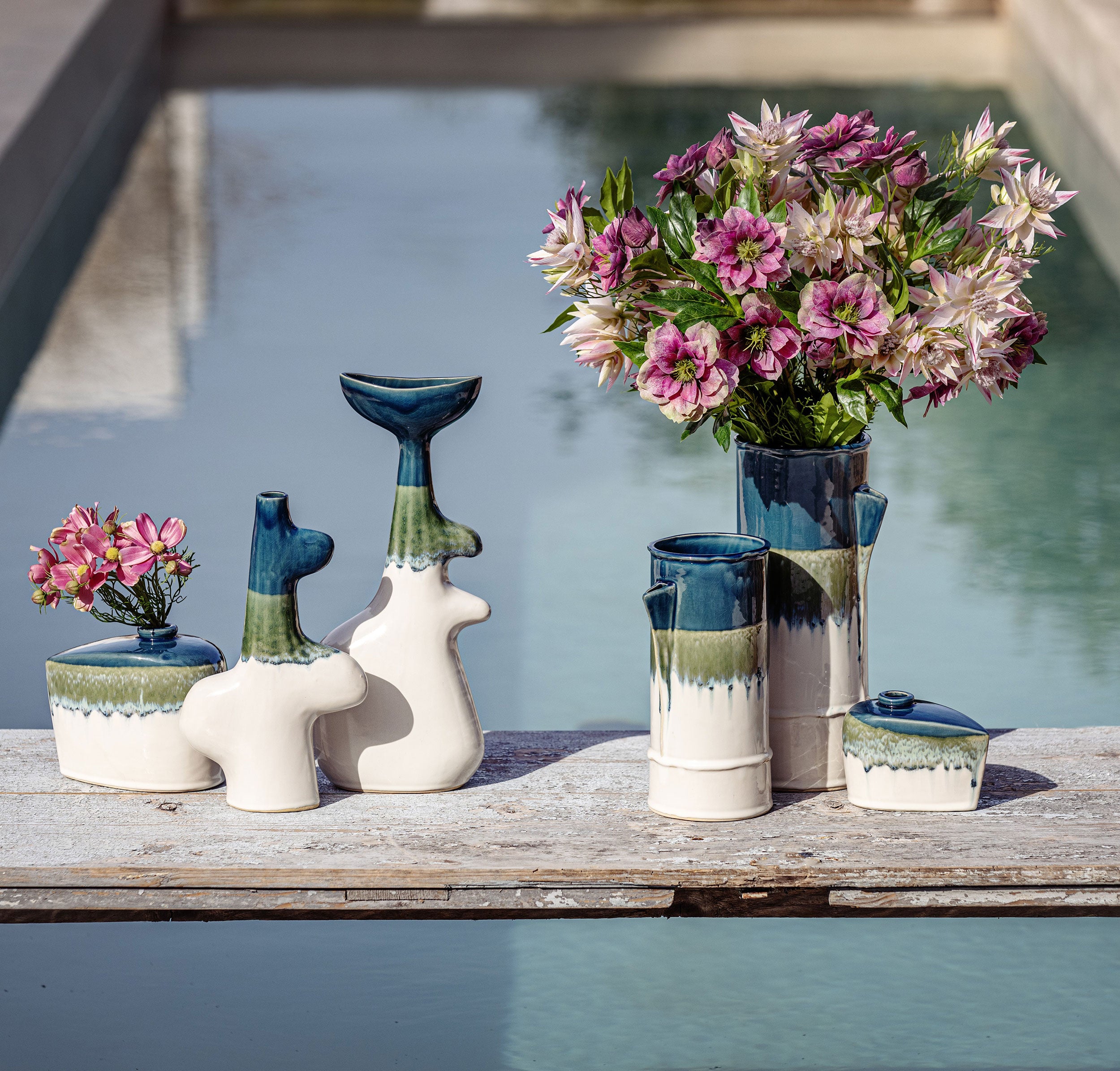 Vaso Blu S, Reagisco - Ceramica, 13,9x12x25,5 cm