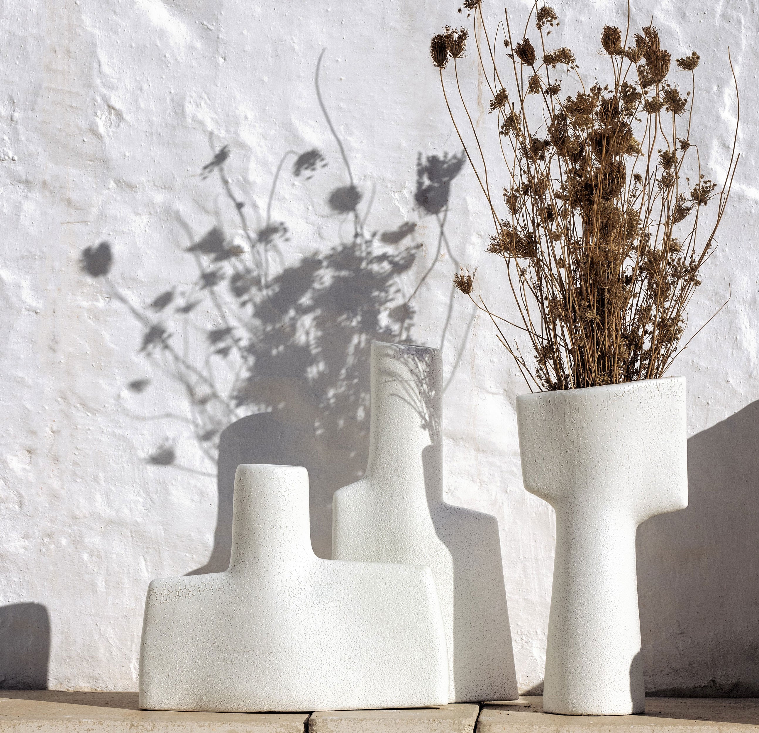 Vaso Decorativo Basso, Vele - Terracotta, 47 x13,5 x38 cm