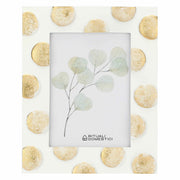 Portafoto Pois Oro, Tiguardo - Poly Resina/ Velluto /Mdf/Vetro/ Metallo (Ferro), 13 x 18 cm