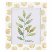 Portafoto B Pois Oro, Tiguardo - Poly Resina/ Velluto /Mdf/Vetro/ Metallo (Ferro), 20 x 25 cm