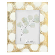 Portafoto Oro Pois, Tiguardo - Poly Resina/ Velluto /Mdf/Vetro/ Metallo (Ferro), 13 x 18 cm