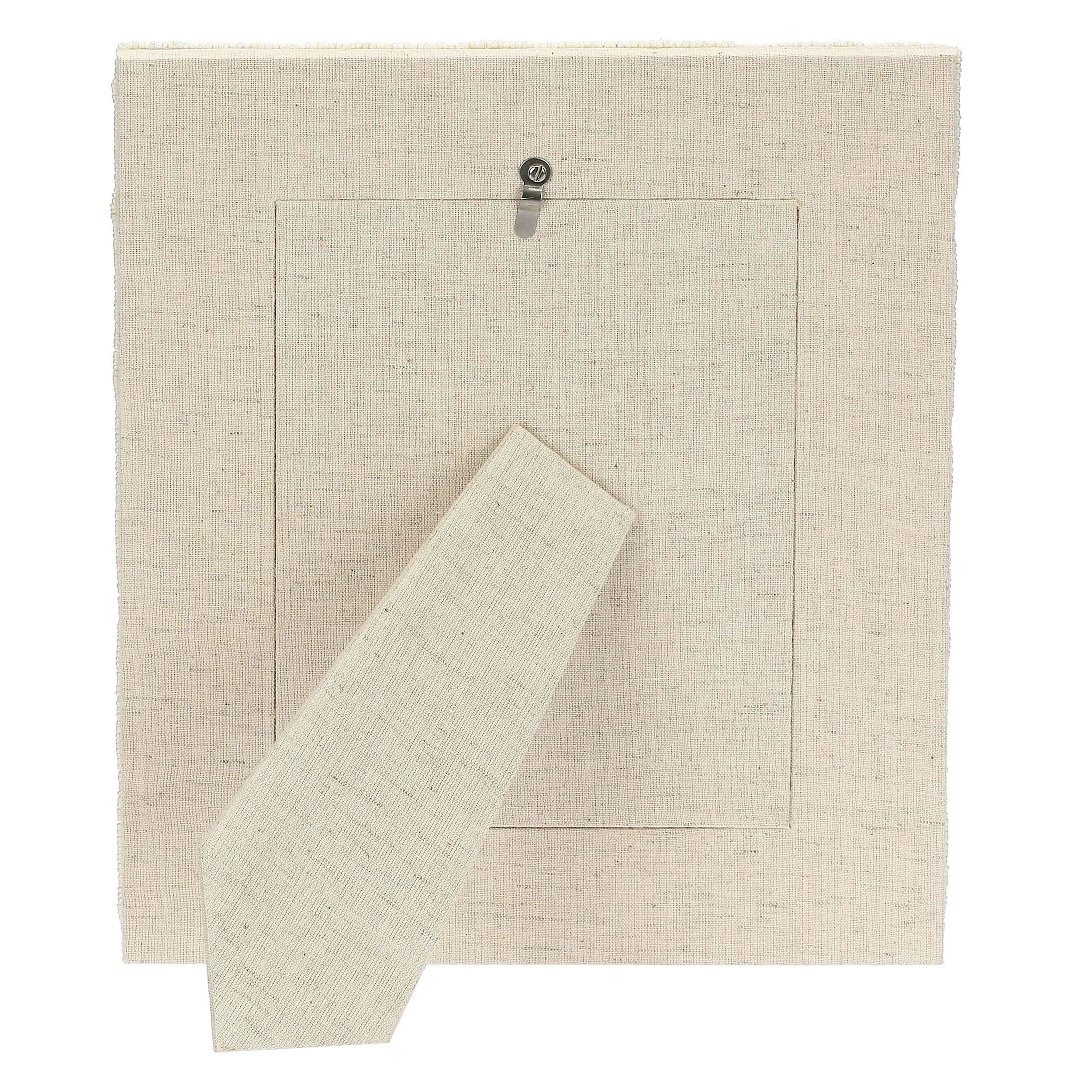 Portafoto Bali, Mille306perline - Perline Di Vetro/Tessuto Di Cotone/Mdf/Vetro/ Metallo (Ferro), 22,5x2x27,5 cm