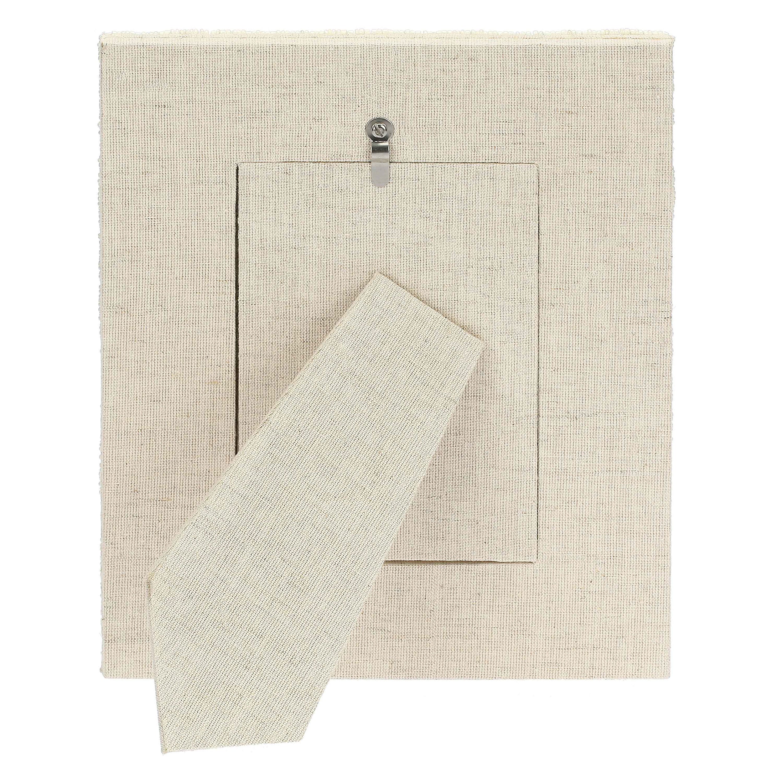 Portafoto Rio, Mille306perline - Perline Di Vetro/Tessuto Di Cotone/Mdf/Vetro/ Metallo (Ferro), 17,5x2x22,5 cm