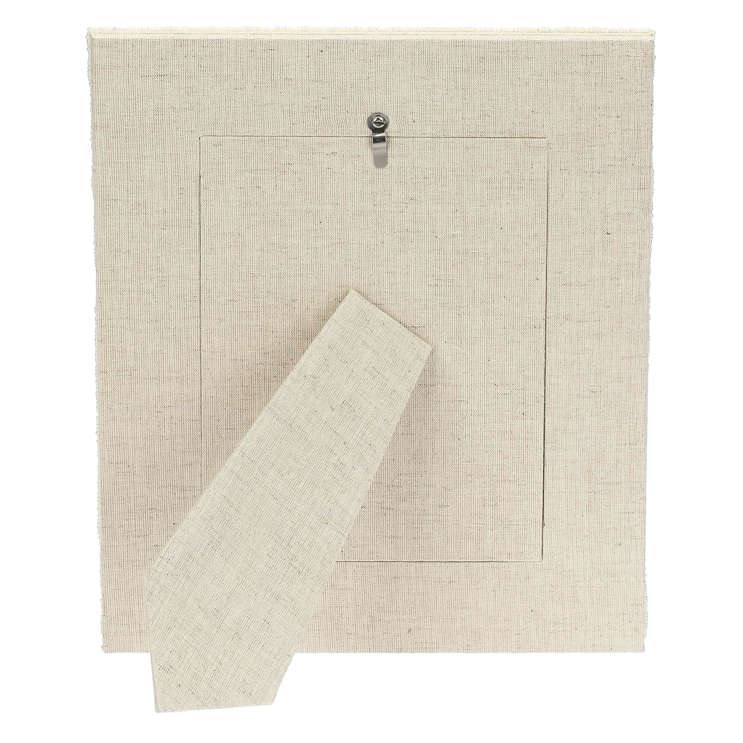 Portafoto Rio, Mille306perline - Perline Di Vetro/Tessuto Di Cotone/Mdf/Vetro/ Metallo (Ferro), 22,5x2x27,5 cm