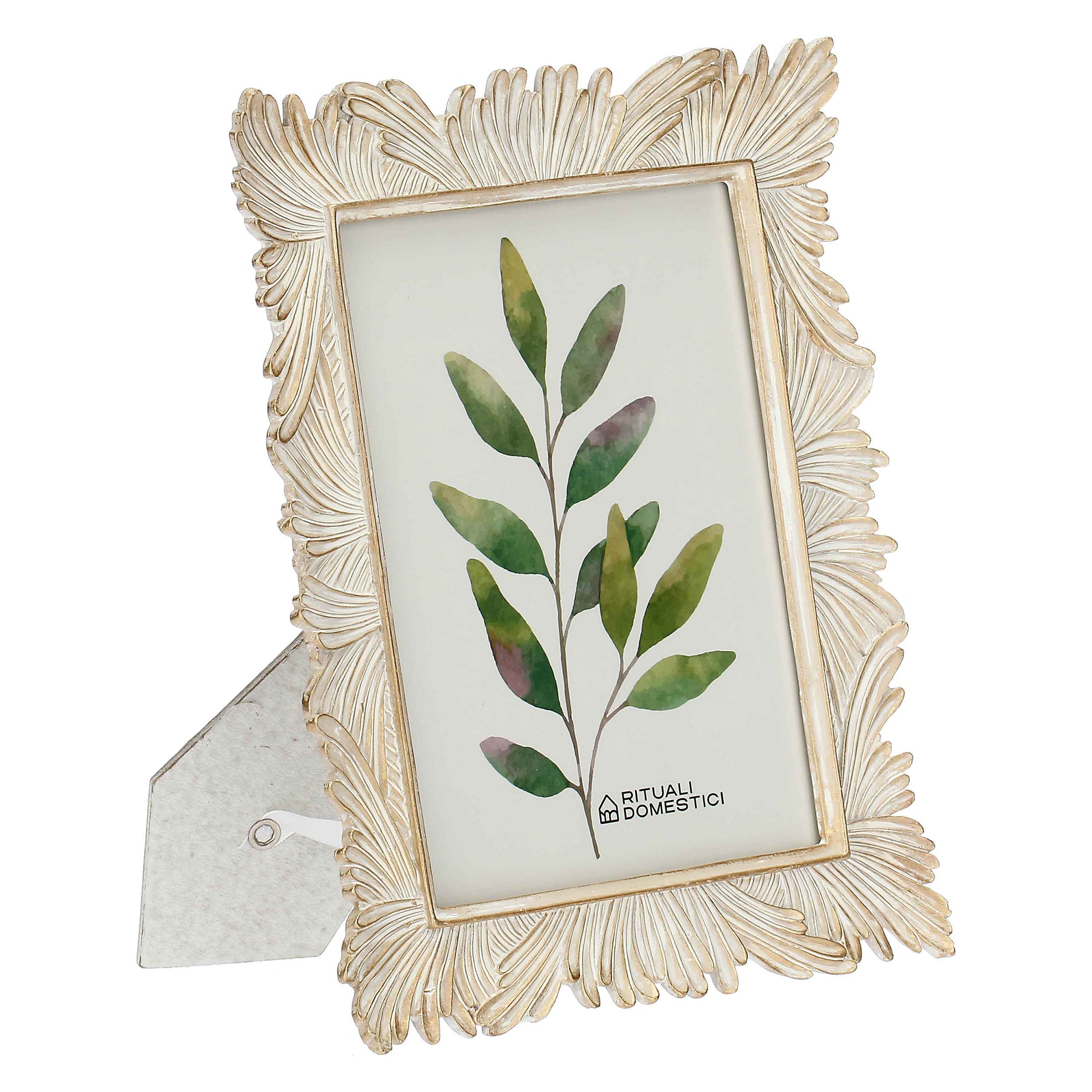 Portafoto Fronde, Tiguardo - Poly Resina/ Velluto /Mdf/Vetro/ Metallo (Ferro), 15 x 20 cm