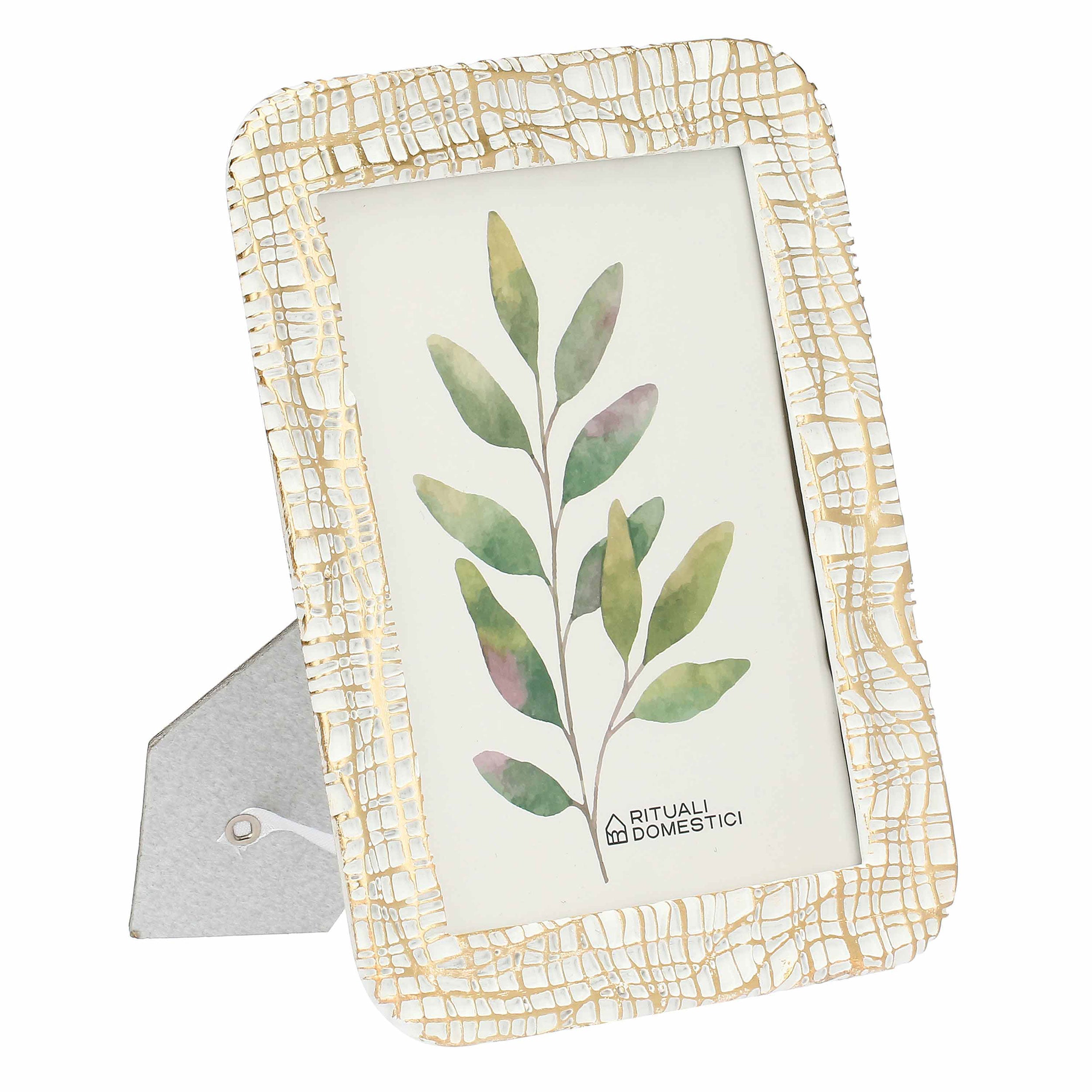 Portafoto Lino, Tiguardo - Poly Resina/ Velluto /Mdf/Vetro/ Metallo (Ferro), 15 x 20 cm