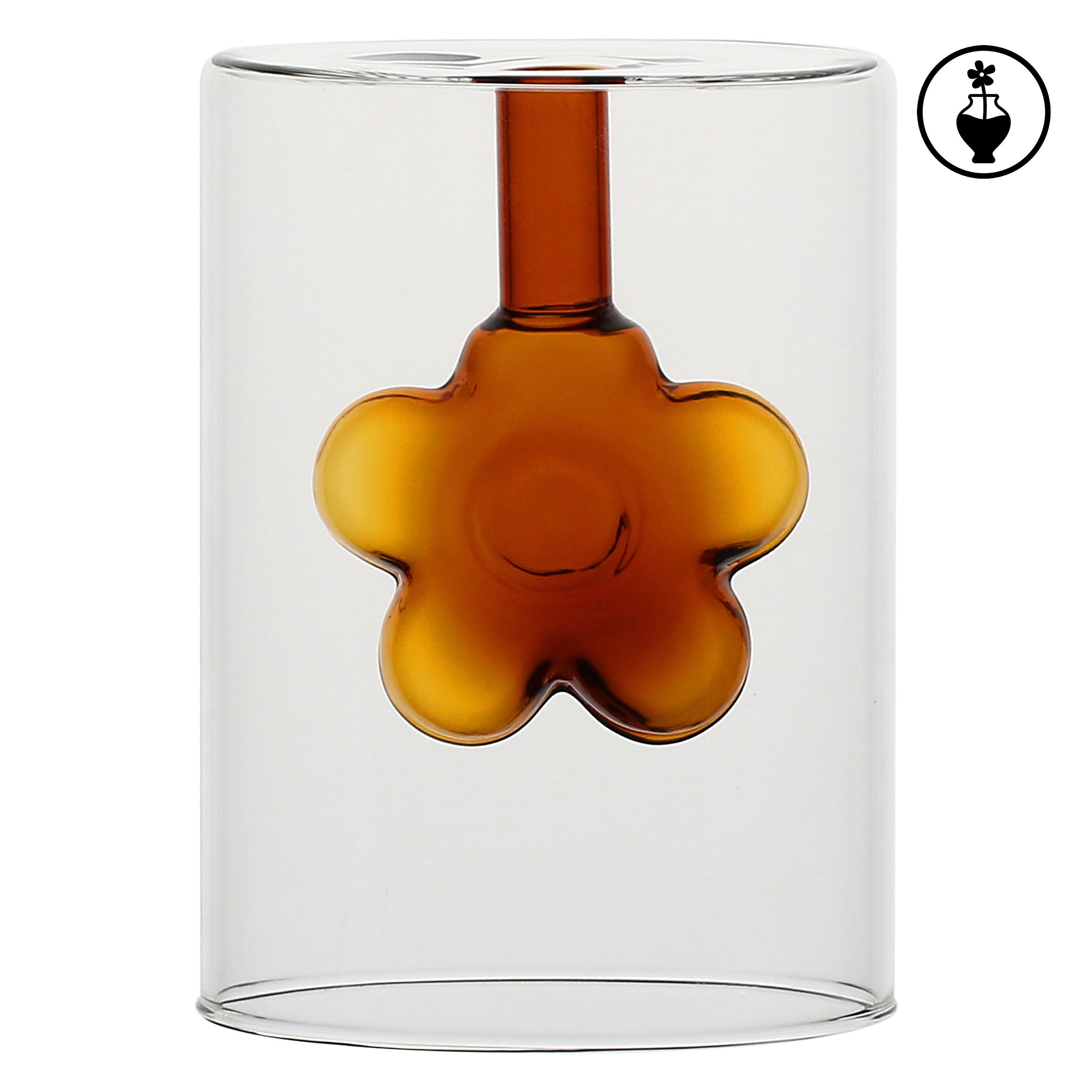 Vaso Monofiore Ovale S, Infiore - Vetro, 11x8x15,5 cm