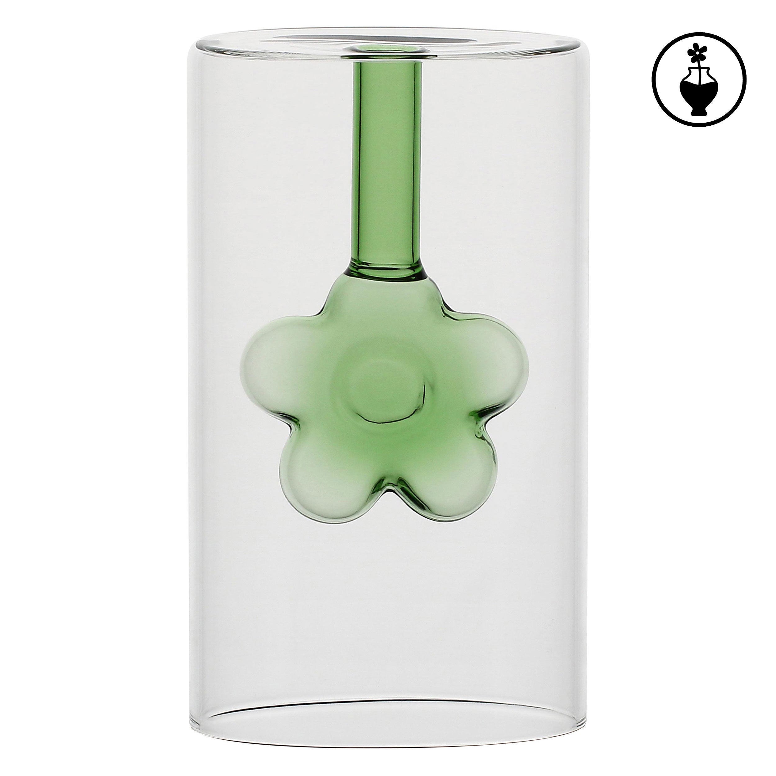 Vaso Monofiore Ovale M, Infiore - Vetro, 11x8x18,5 cm