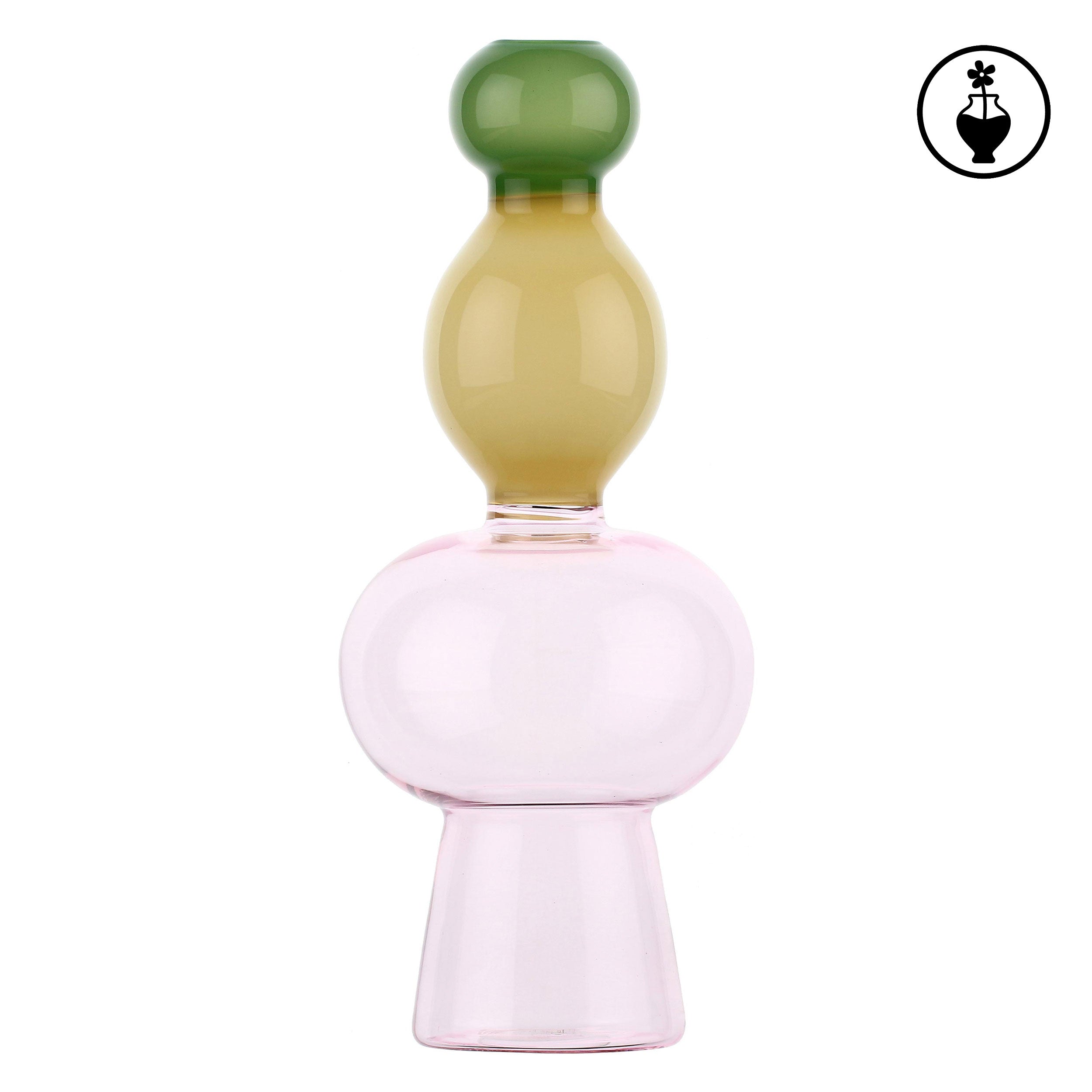 Vaso Monofiore Top Verde, Alchimia - Vetro Borosilicato, 10,5x10,5x26,5 cm