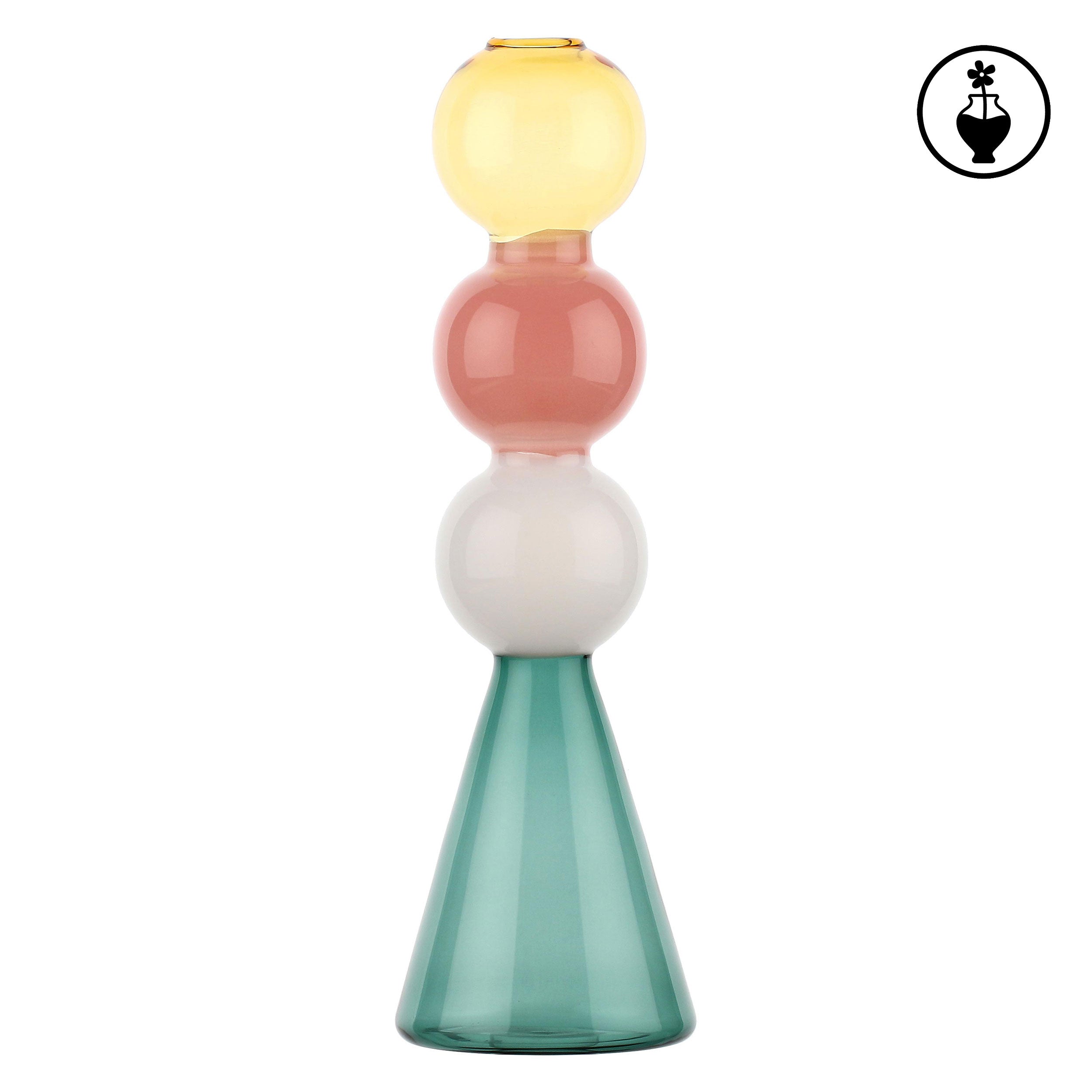 Vaso Monofiore Top Giallo, Alchimia - Vetro Borosilicato, 9,5x9,5x33 cm
